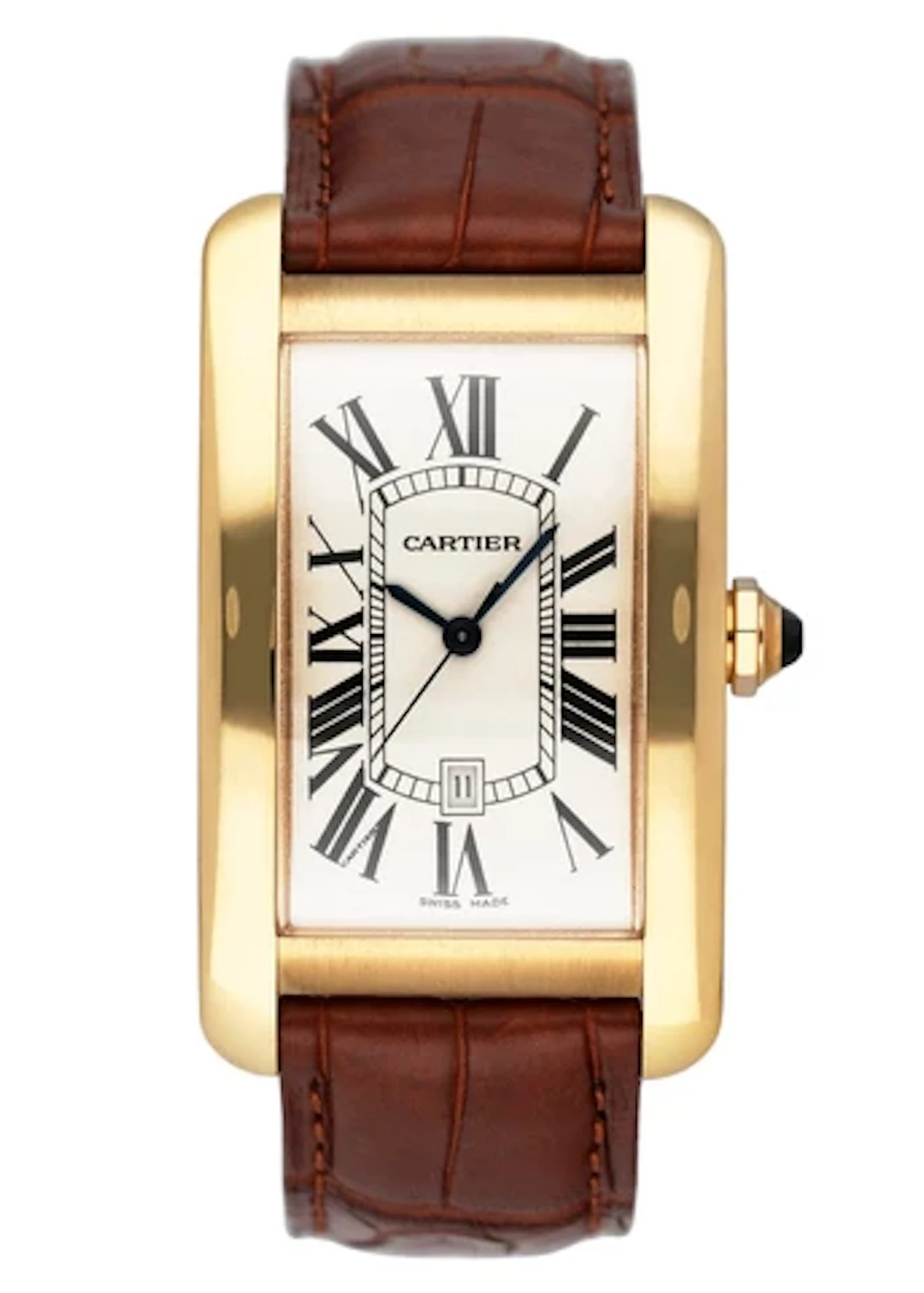 Cartier Tank Americaine Large W2603156 18K Yellow Gold Mens Watch