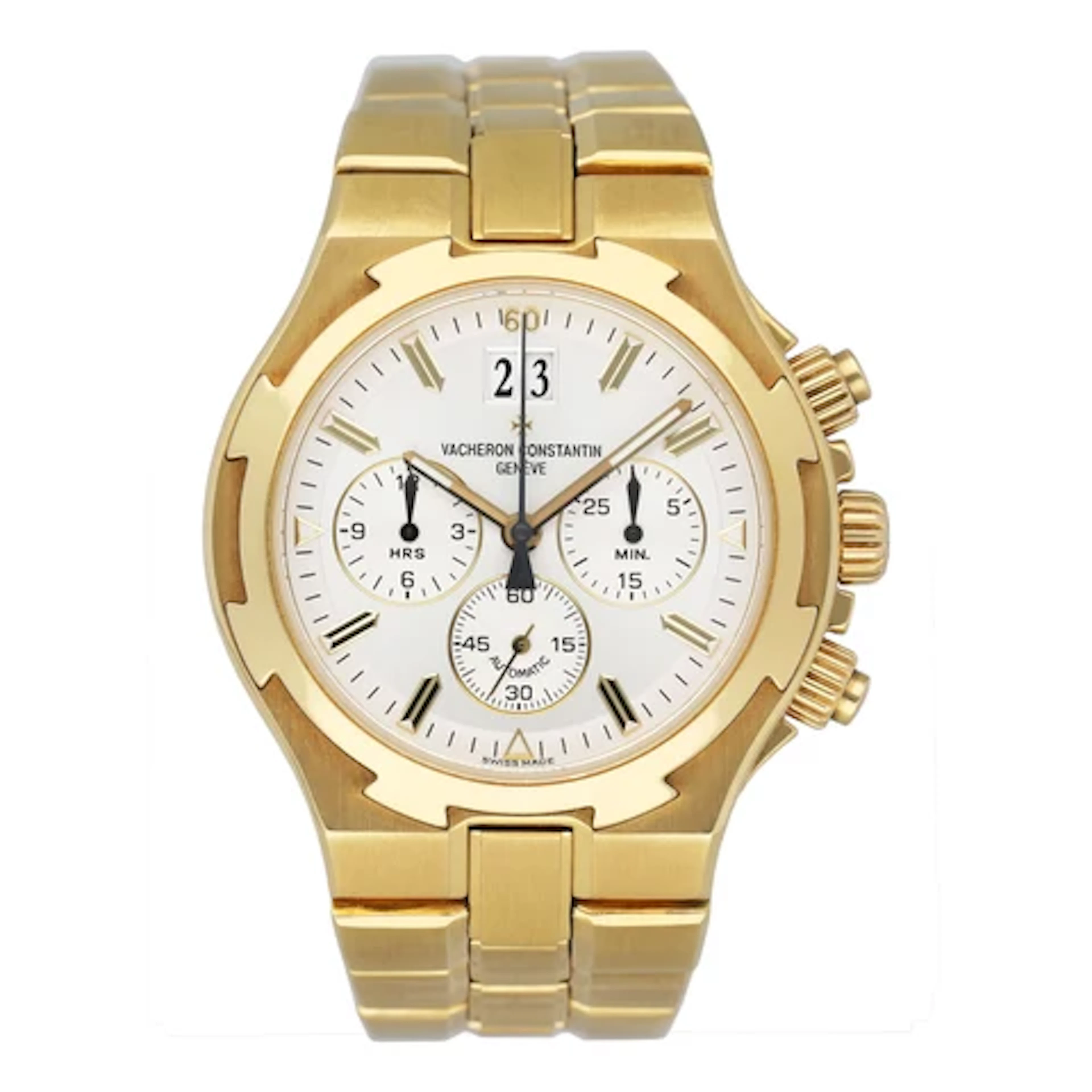 Vacheron Constantin Overseas 49140 Sliver Dial 18K Yellow Gold Mens