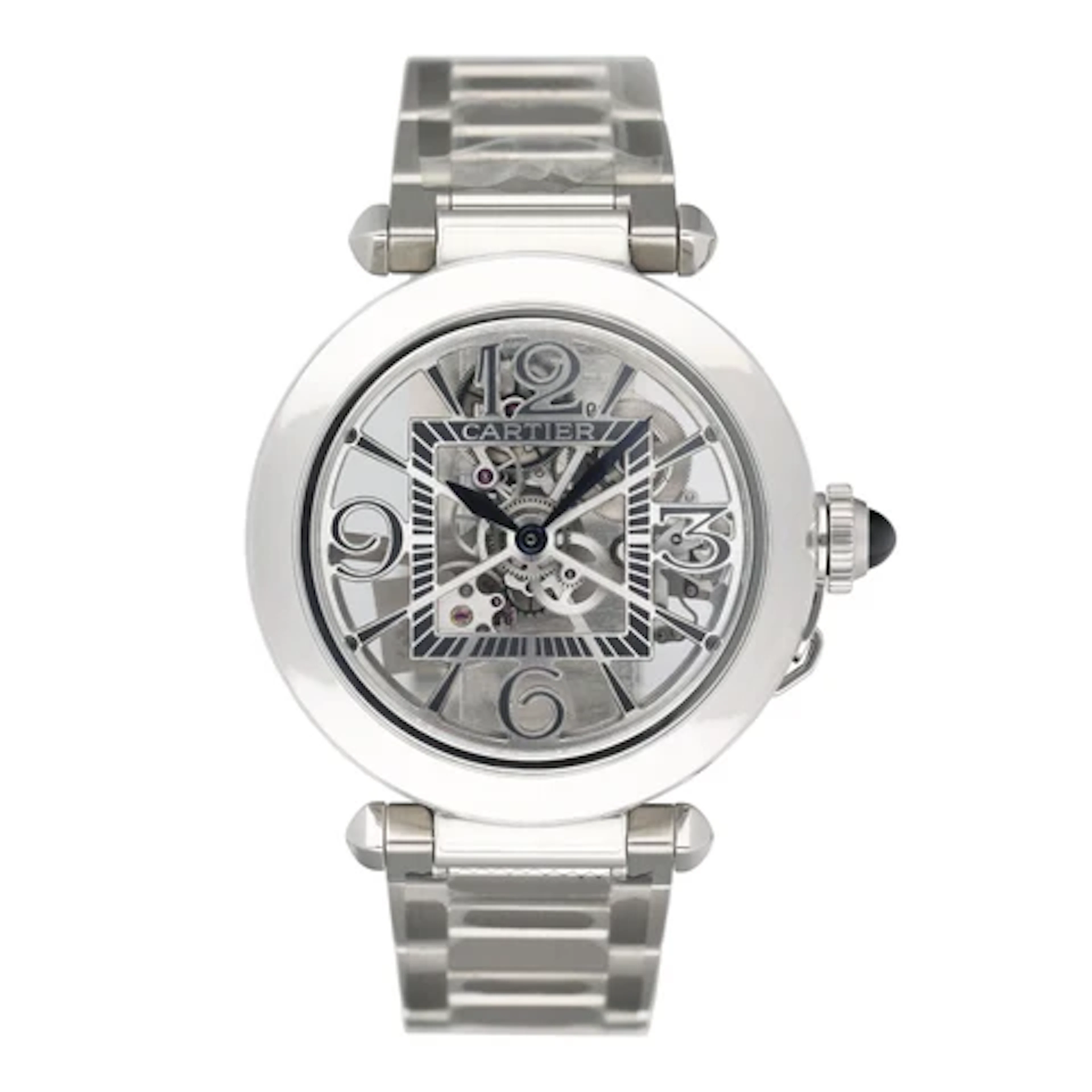 Cartier Pasha WHPA0007 Skeleton Steel Watch Box
