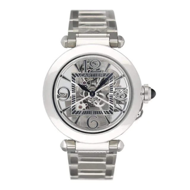Cartier Pasha WHPA0007 Skeleton Steel Watch Box