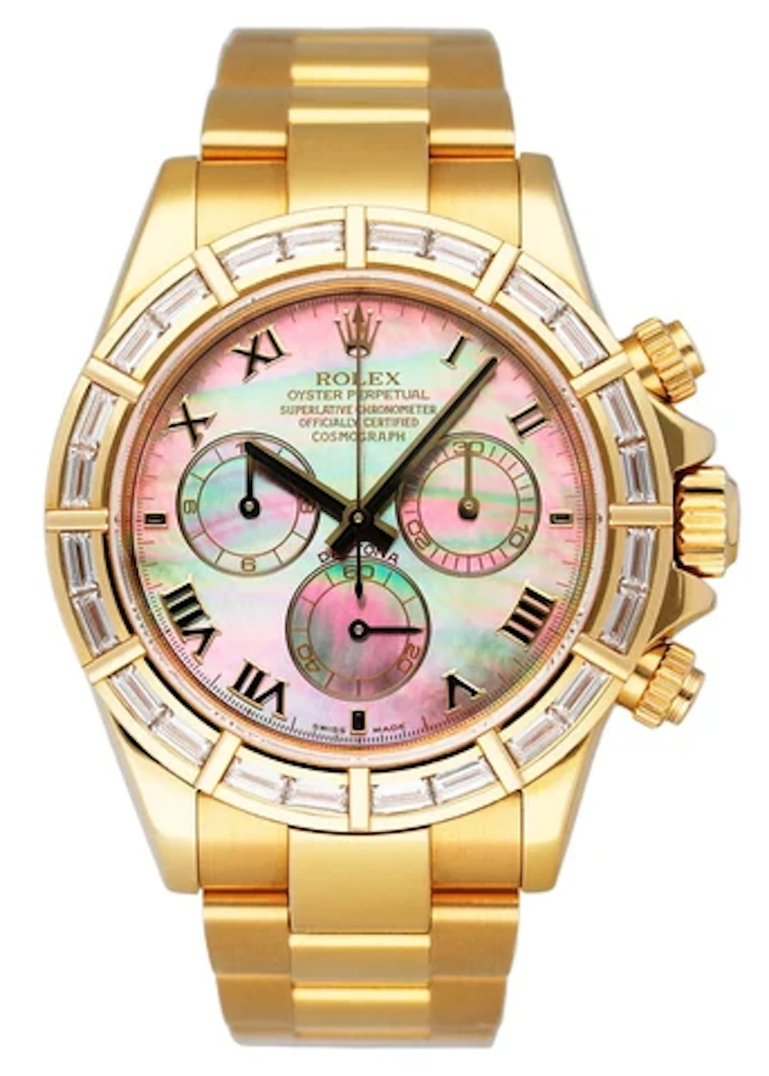 Rolex Daytona 116568 MOP Diamond 18K Yellow Gold Mens Watch