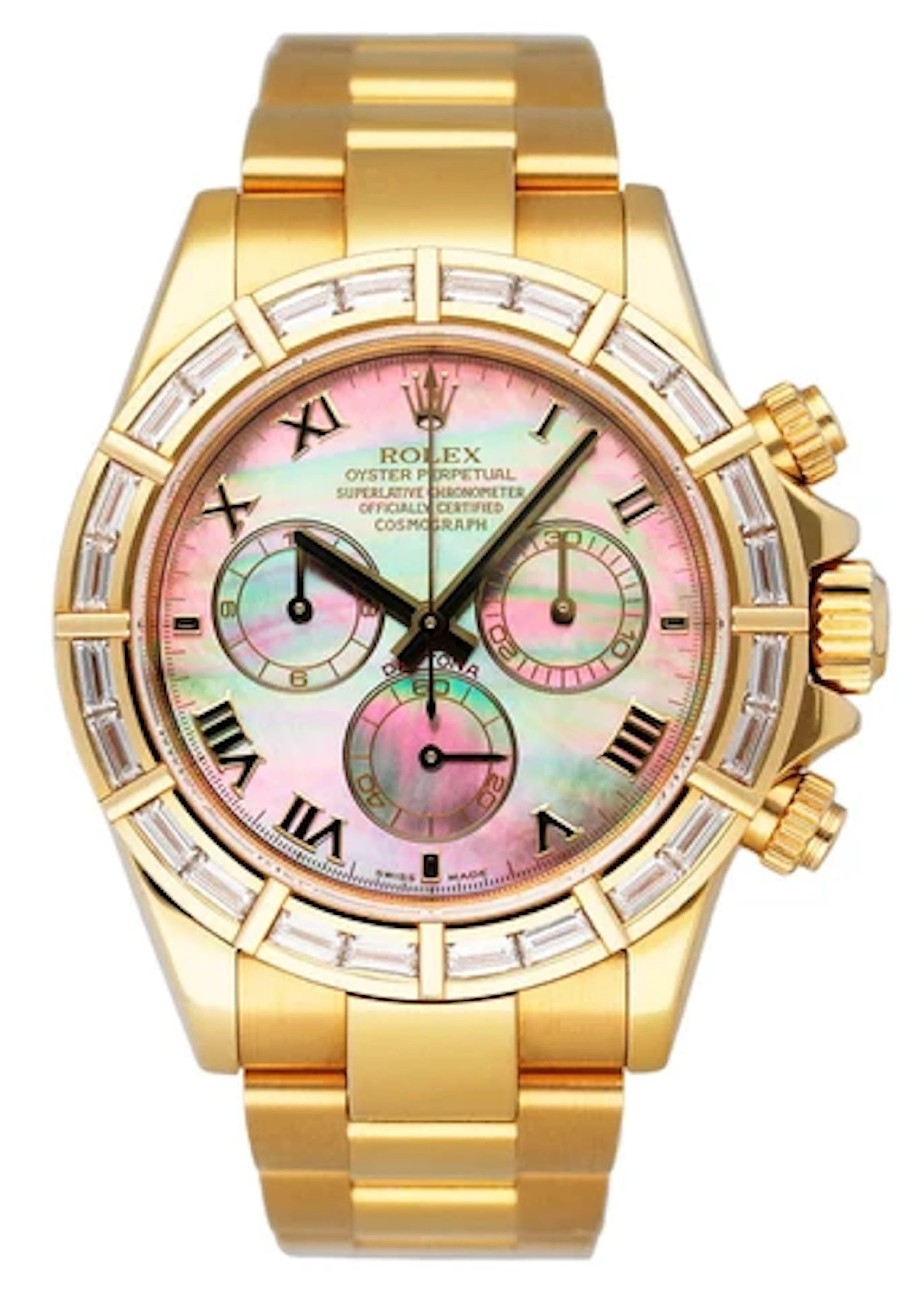 Rolex Daytona 116568 MOP Diamond 18K Yellow Gold Mens Watch