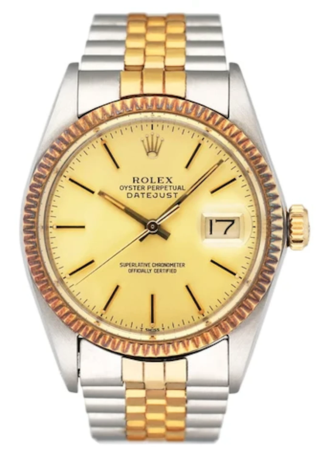 Rolex Datejust 16013 Champagne Dial Mens Watch Box Papers