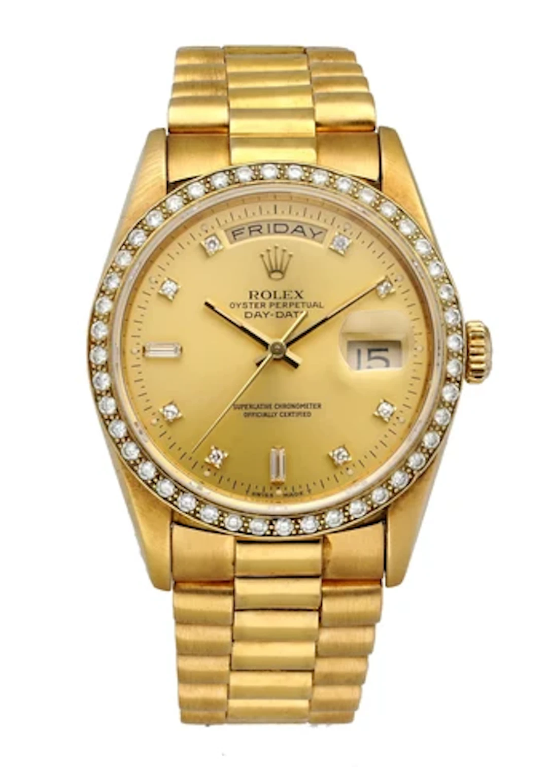 Rolex Day Date 18348 President Diamond Bezel & Dial Men's Watch