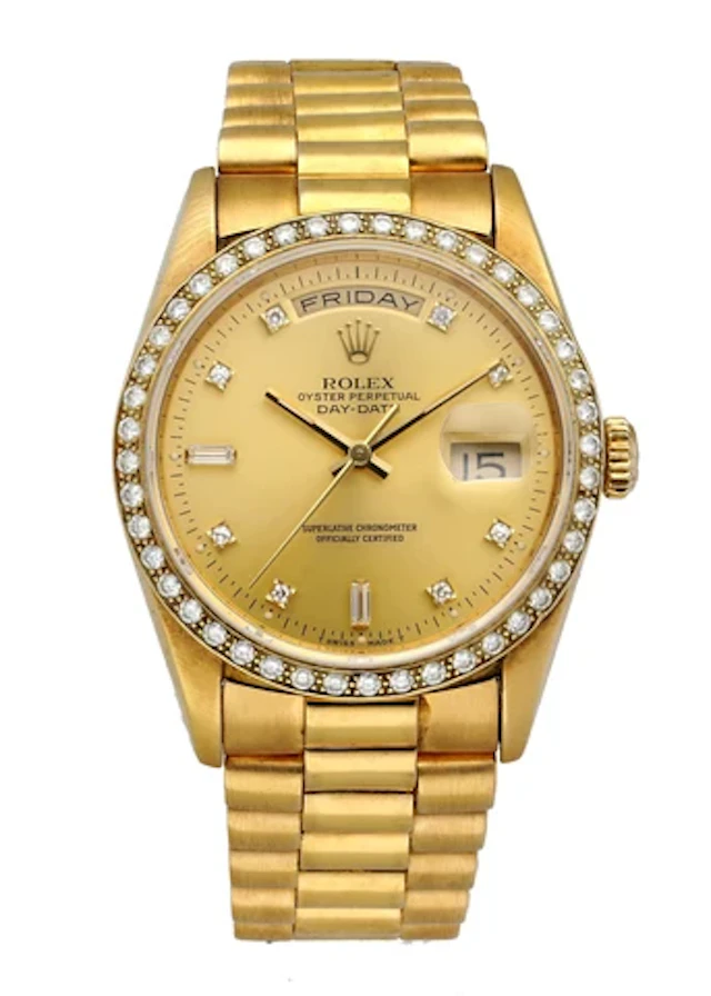 Rolex Day Date 18348 President Diamond Bezel & Dial Men's Watch