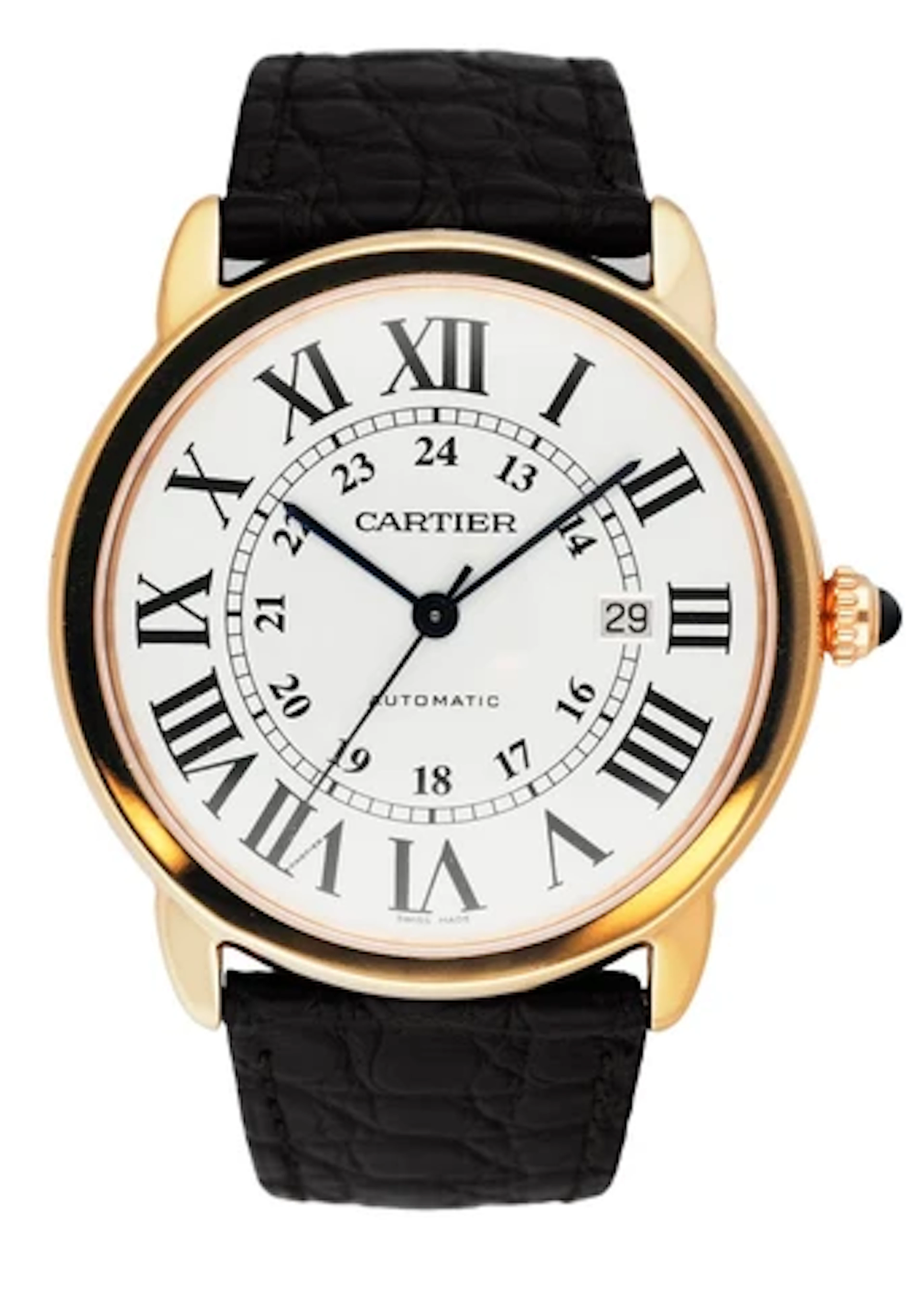Cartier Ronde Solo W6701009 18K Rose Gold XL Mens Watch Box Papers