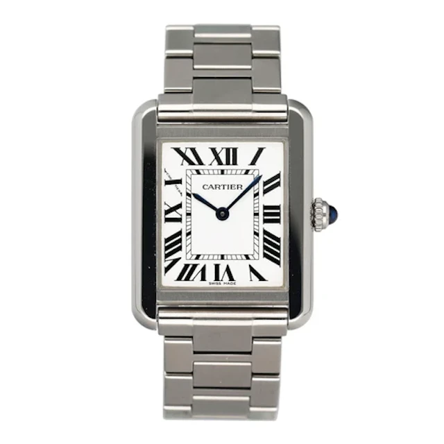 Cartier Tank Solo Small W5200013 Silver Dial Ladies Watch Box Papers