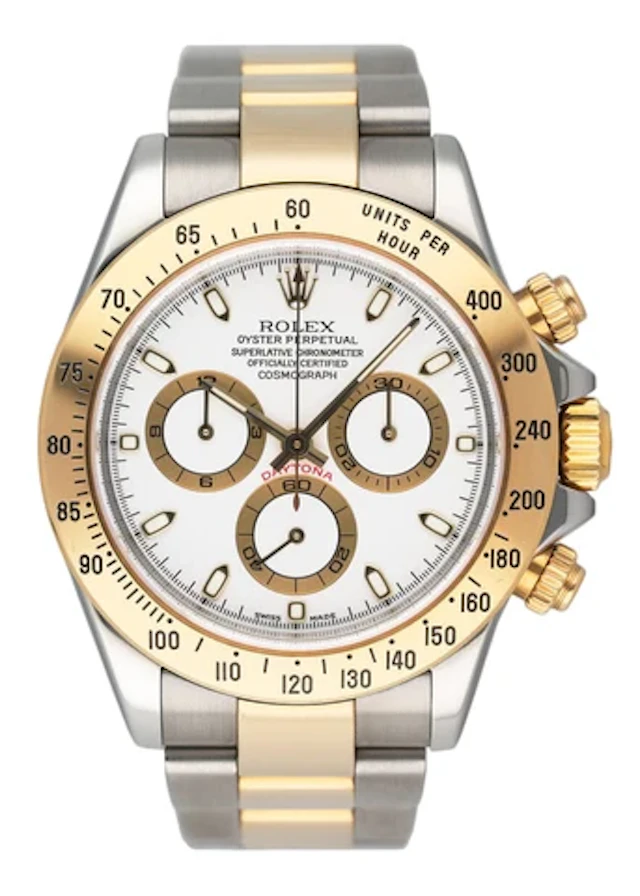 Rolex Daytona 116523 White Dial Two-Tone Mens Watch Box Papers