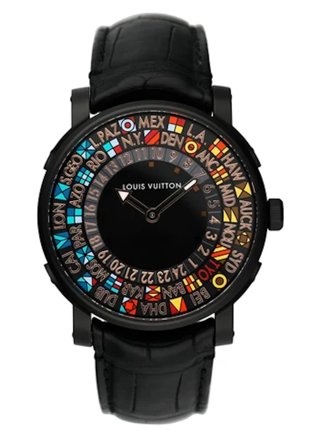 Louis Vuitton Escale Time Zone Q5D25 Japanese Limited Edition Mens Watch