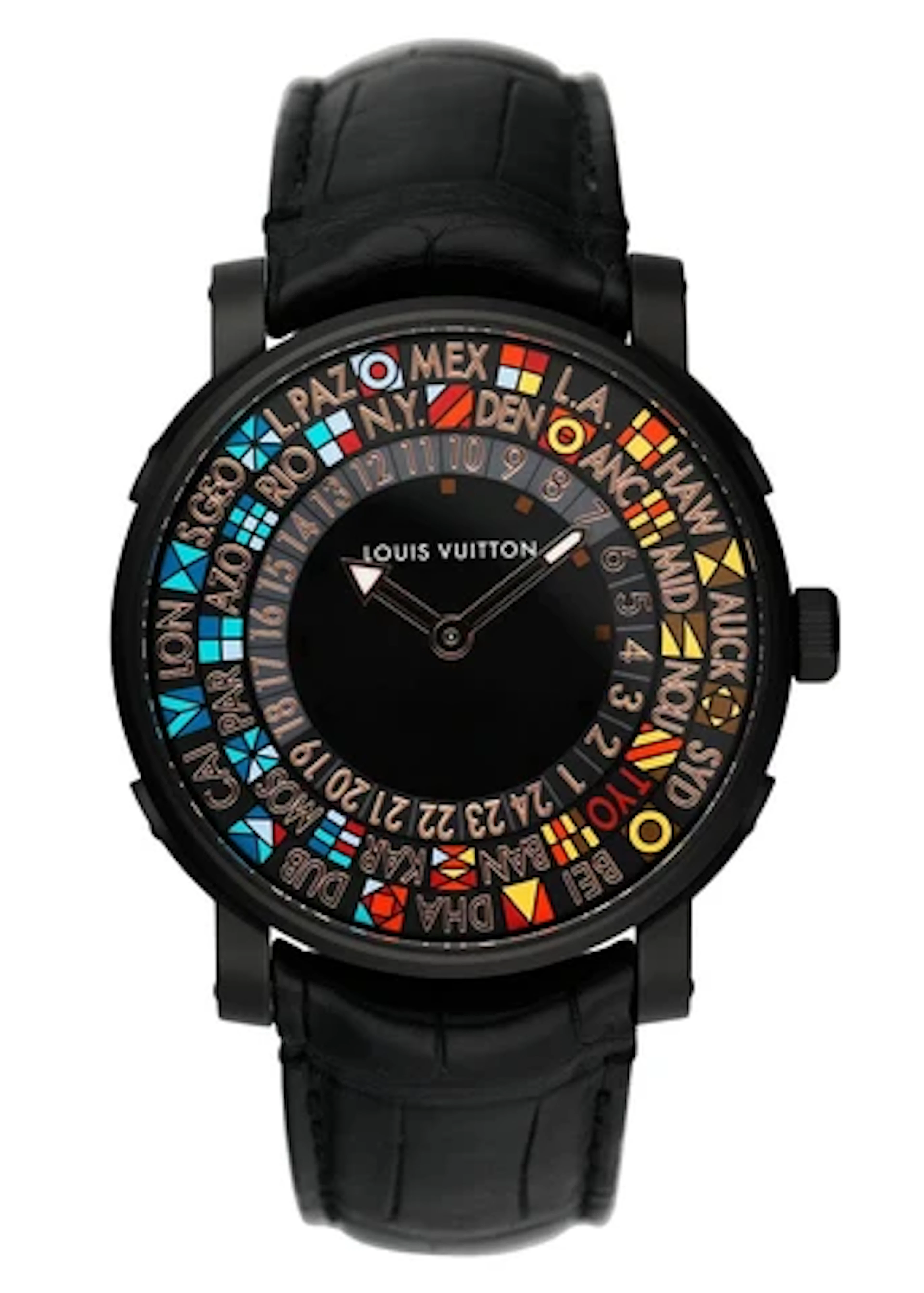 Louis Vuitton Escale Time Zone Q5D25 Japanese Limited Edition Mens Watch