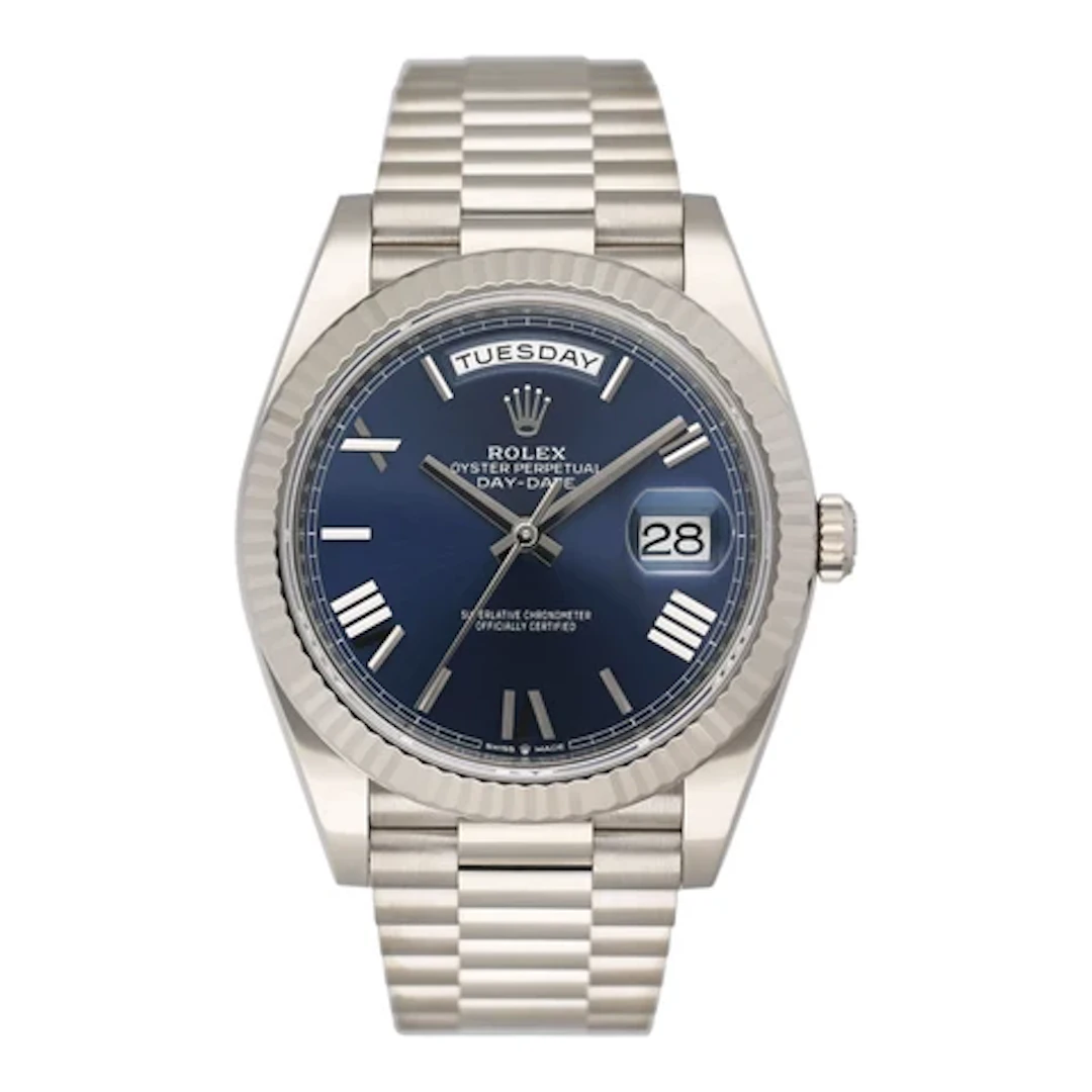 Rolex Day-Date 228239 Blue Dial Mens Watch Box Papers