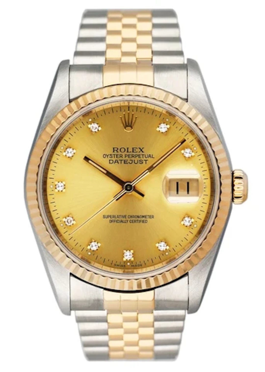 Rolex Datejust 16233 Diamond Dial Mens Watch