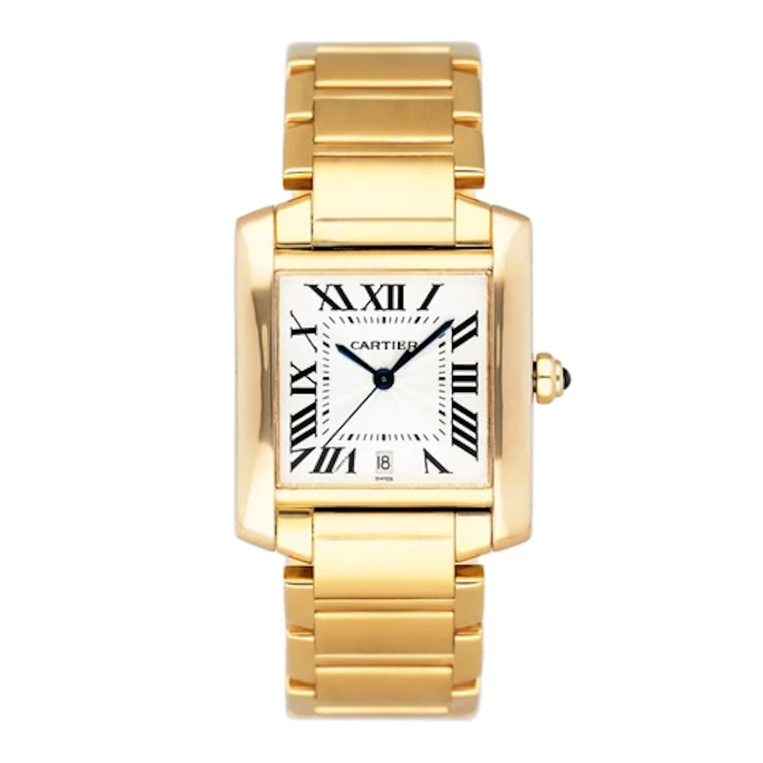 Cartier Tank Francaise W50001R2 18K Yellow Gold Mens Watch