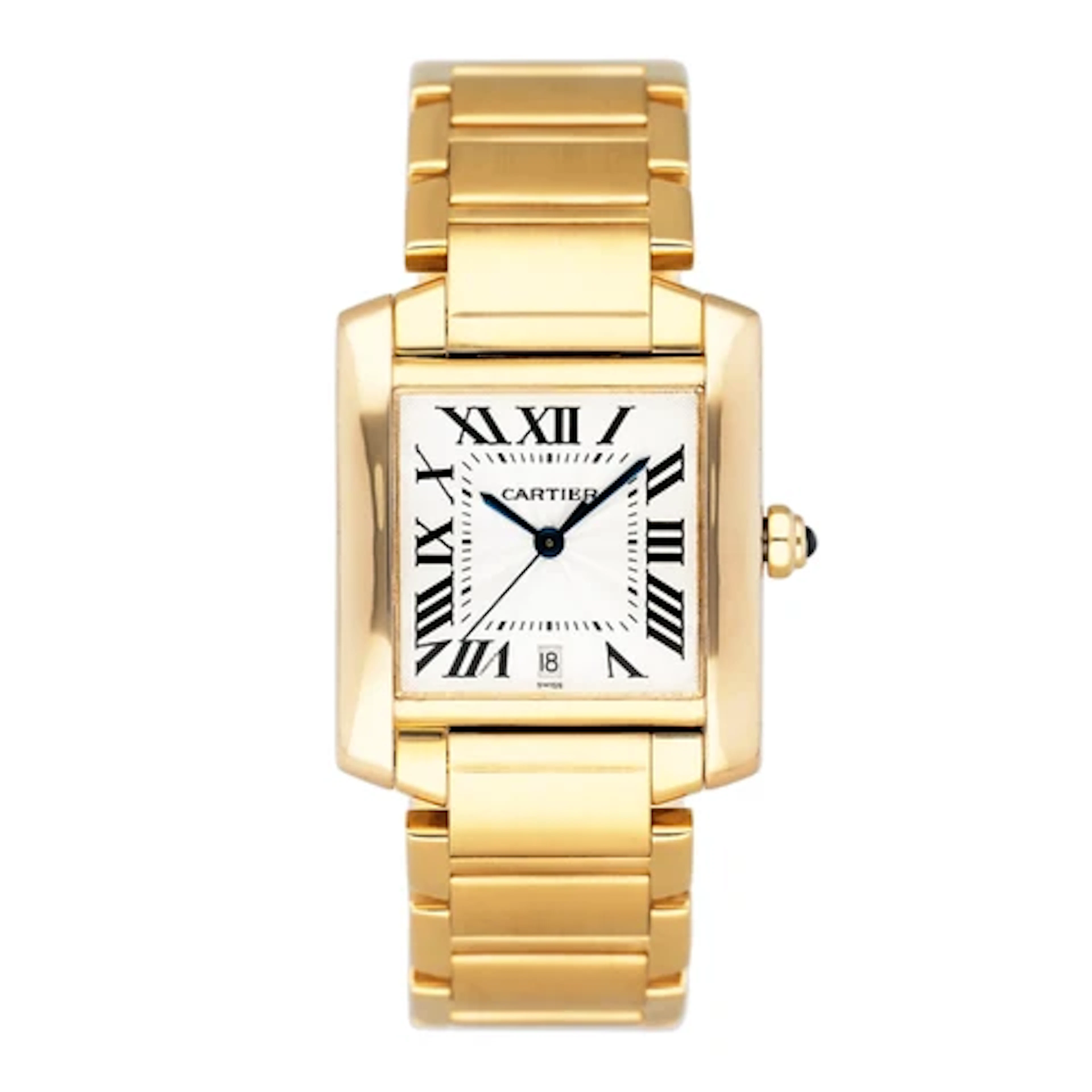 Cartier Tank Francaise W50001R2 18K Yellow Gold Mens Watch