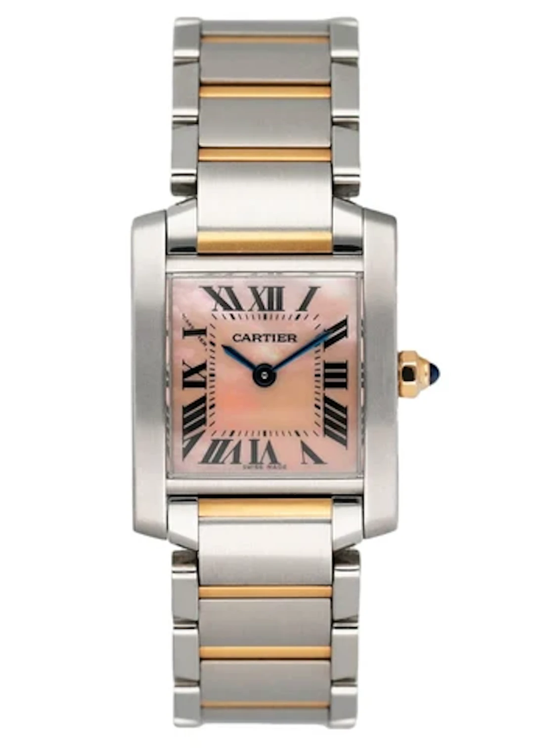 Cartier Tank Francaise W51027Q4 MOP Two-Tone Rose Gold Ladies Watch Box Papers
