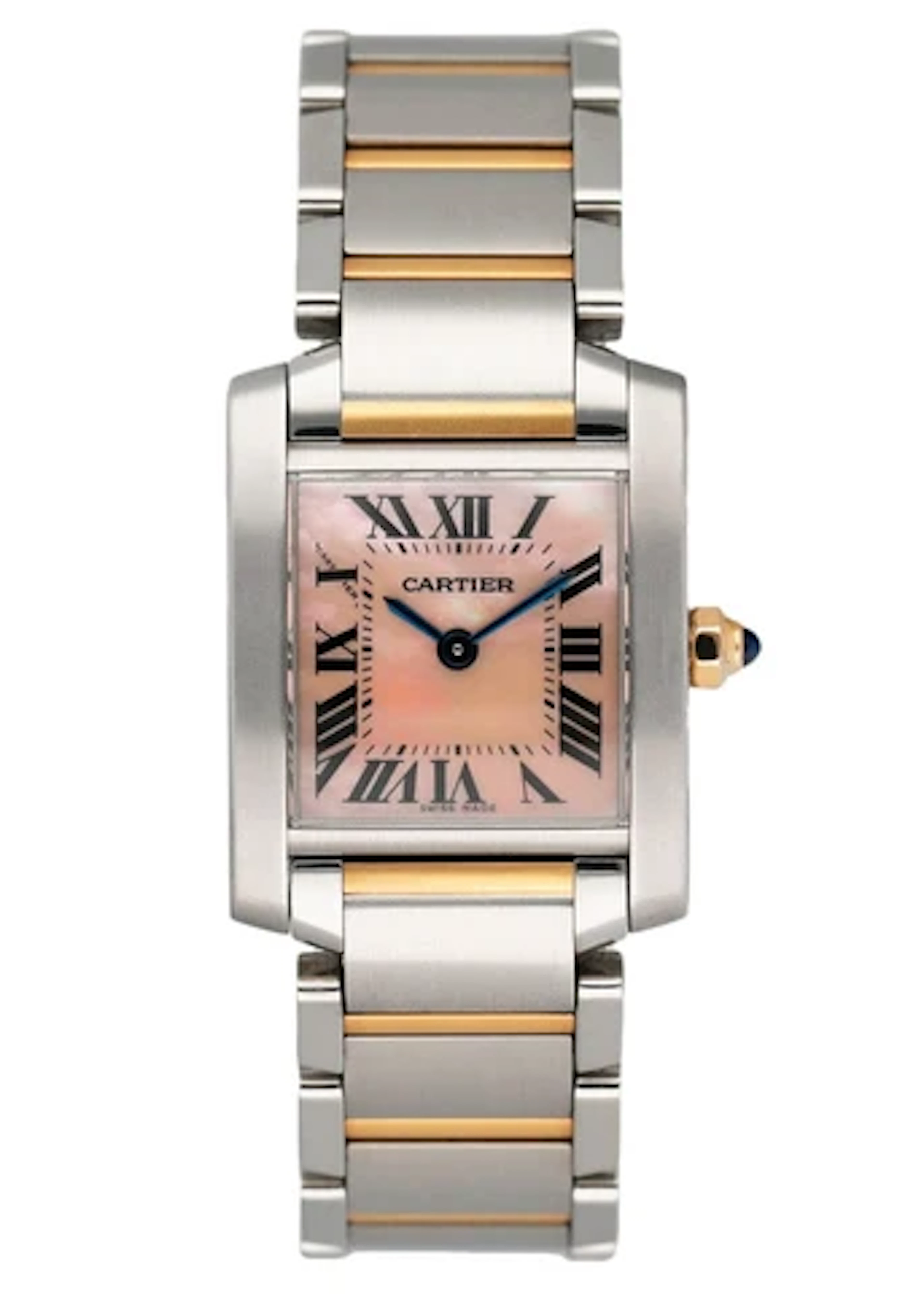 Cartier Tank Francaise W51027Q4 MOP Two-Tone Rose Gold Ladies Watch Box Papers