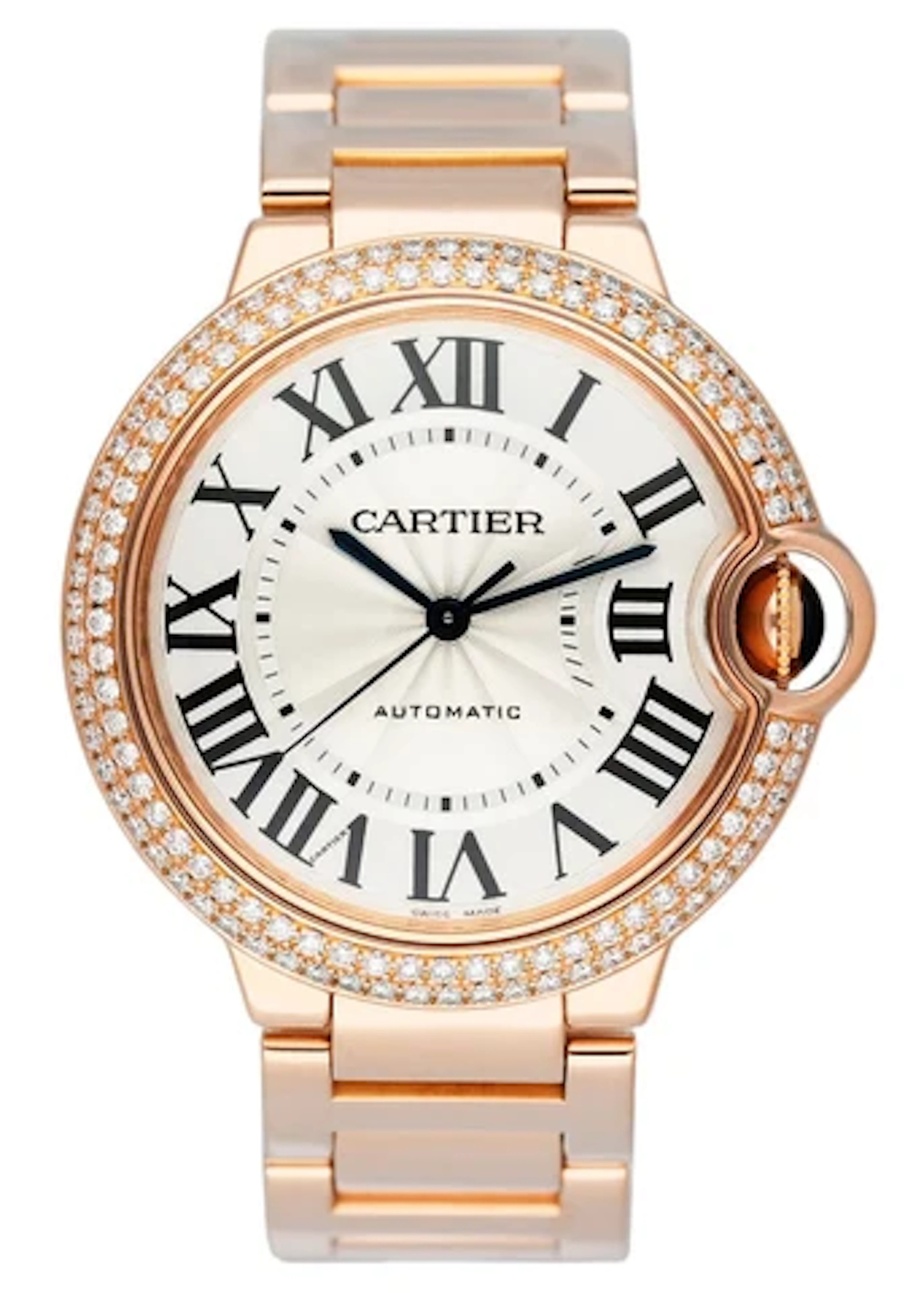 Cartier Ballon Bleu WE9005Z3 Diamond Rose Gold Ladies Watch Box Papers