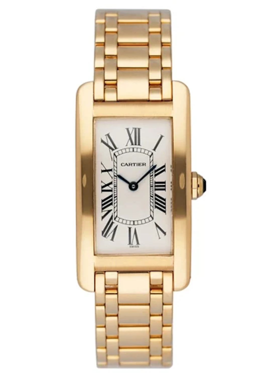 Cartier Tank Americaine W26014K2 Midsize 18K Yellow Gold Watch Box Papers