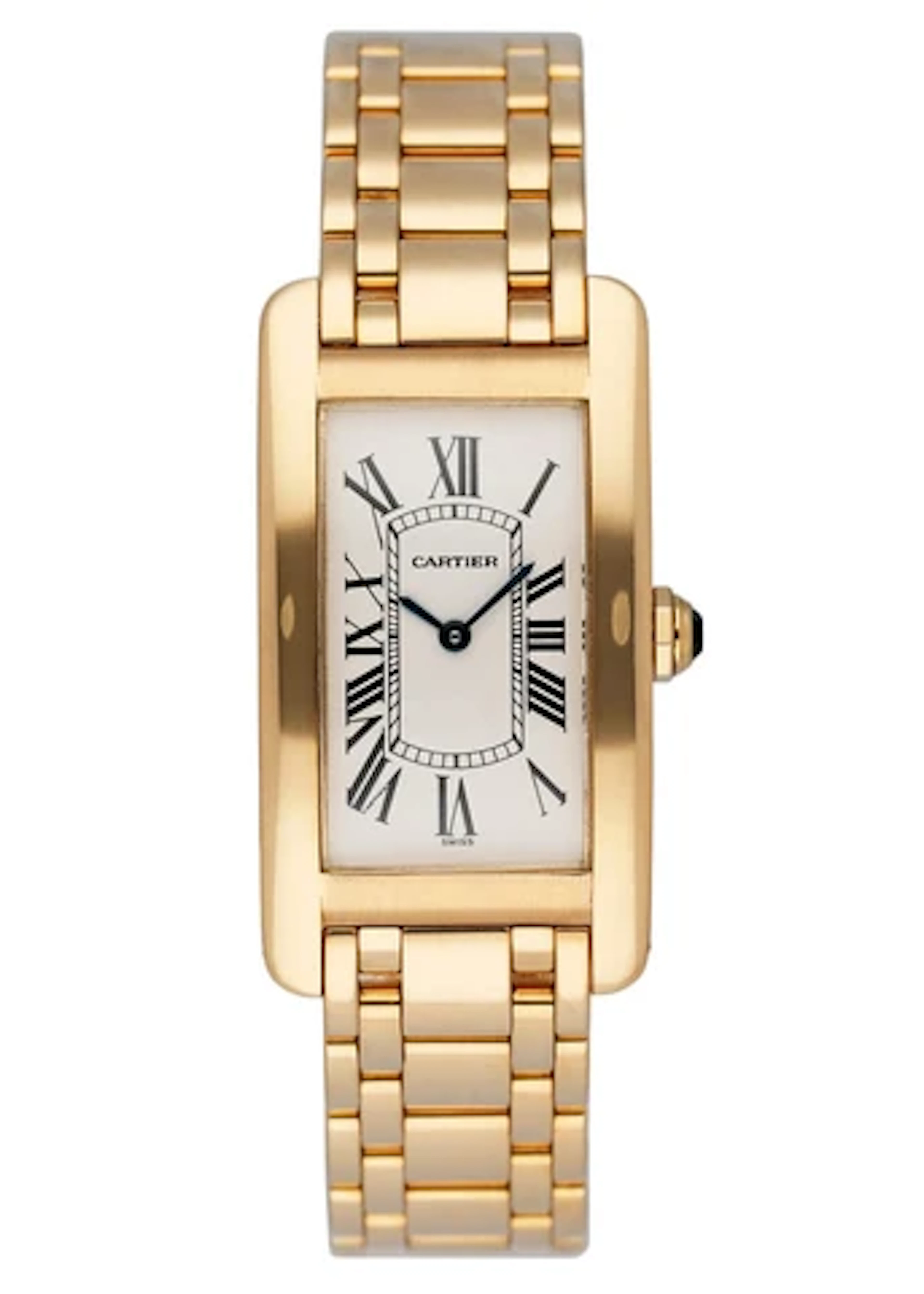 Cartier Tank Americaine W26014K2 Midsize 18K Yellow Gold Watch Box Papers