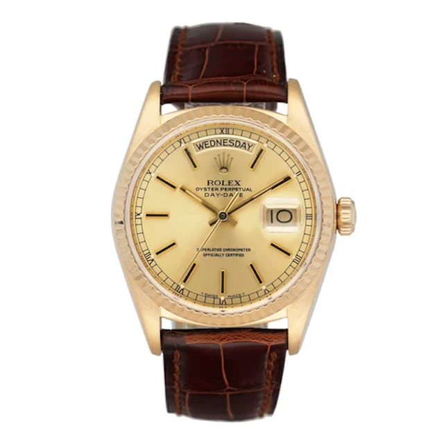 Rolex Day Date 18038 President 18K Yellow Gold Mens Watch