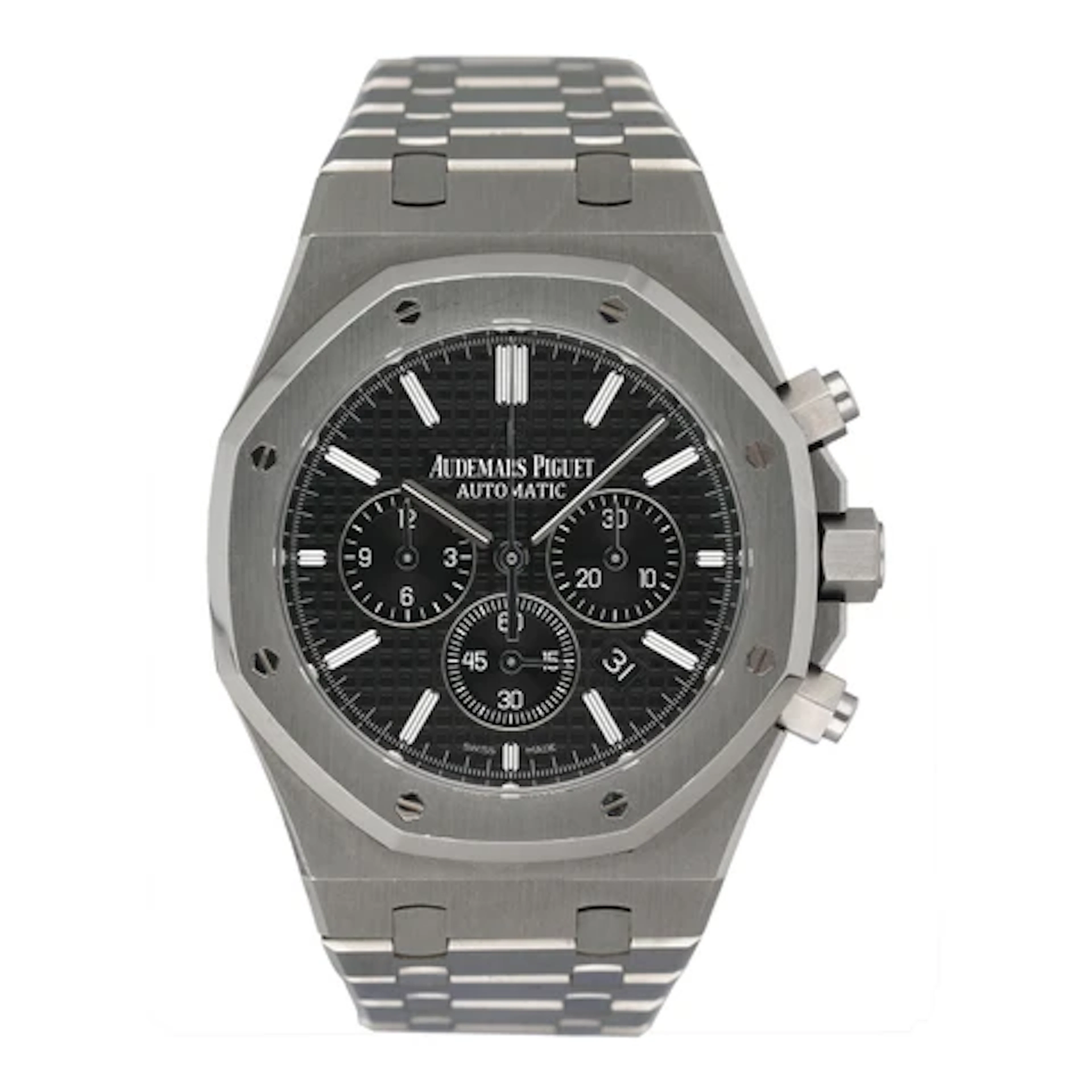 Audemars Piguet Royal Oak 26320ST Black Dial Mens Watch Box Papers