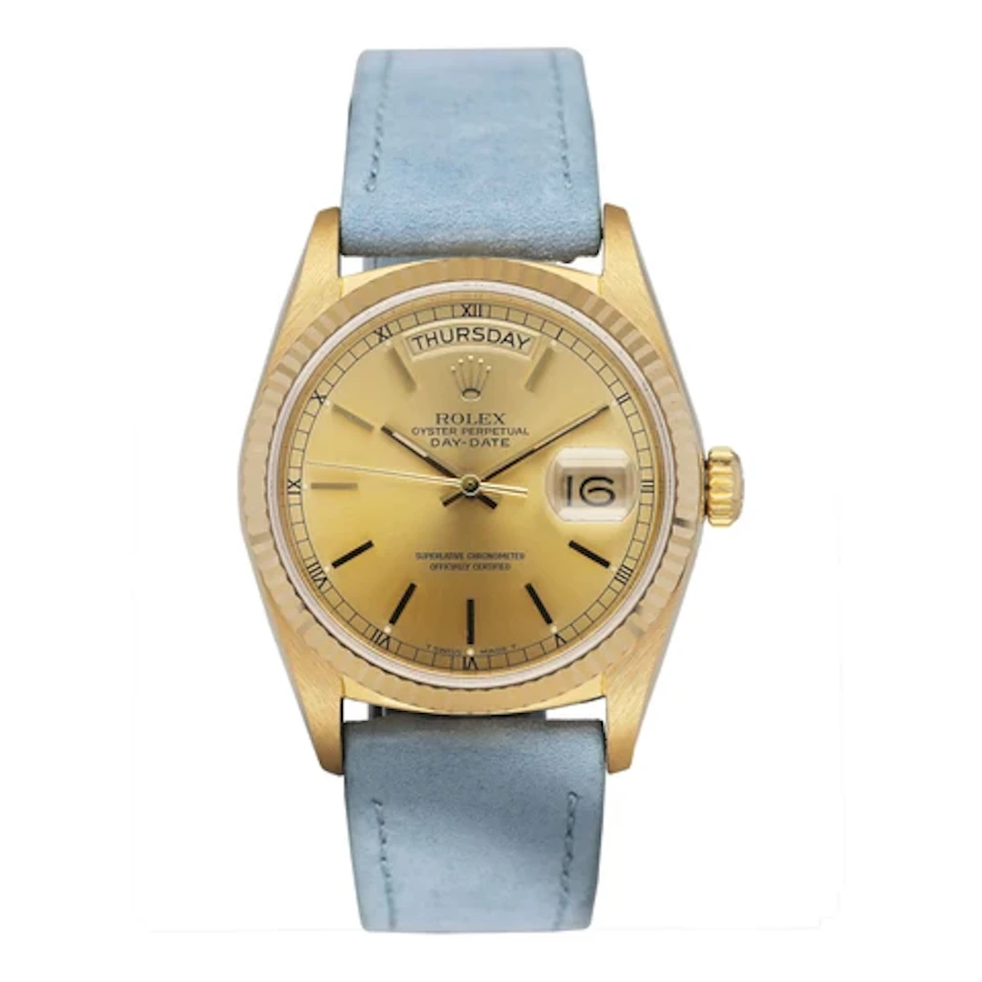 Rolex Day Date 18038 Champagne Dial 18K Yellow Gold Mens Watch