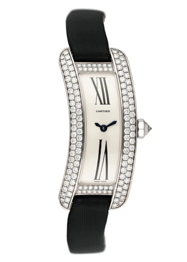 Cartier Tank S Americaine 2625 18K White Gold Diamond Ladies Watch