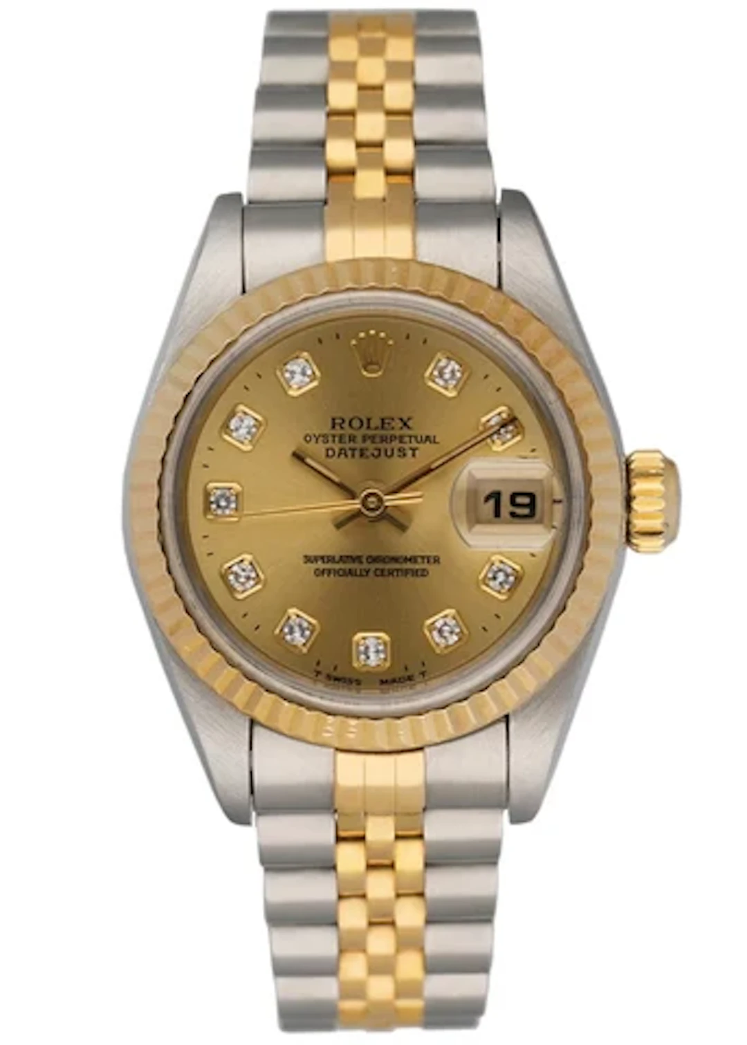 Rolex 69173 Datejust Diamond Dial Ladies Watch Box Papers