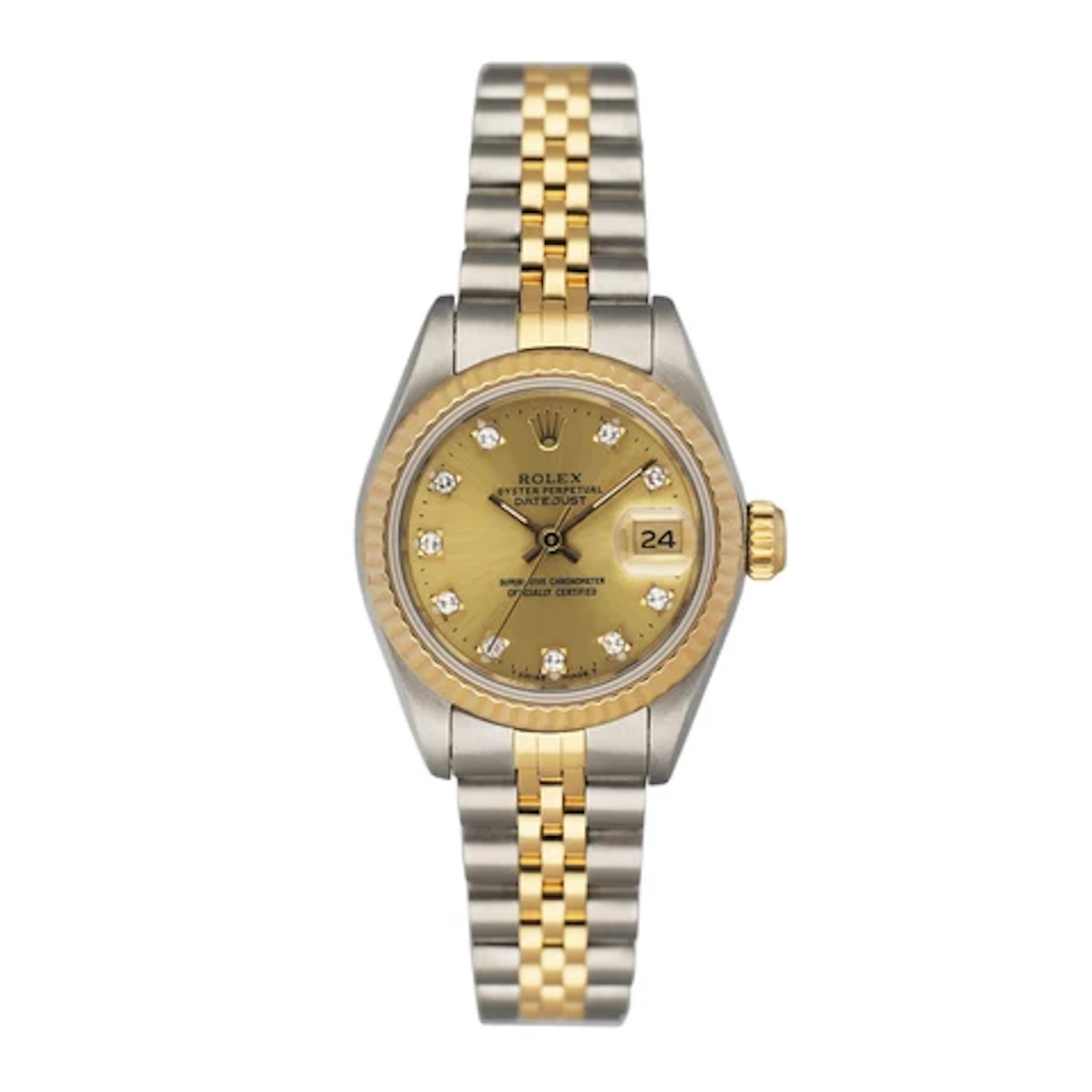 Rolex Datejust 69173 Diamond Champagne Dial Ladies Watch Box Papers