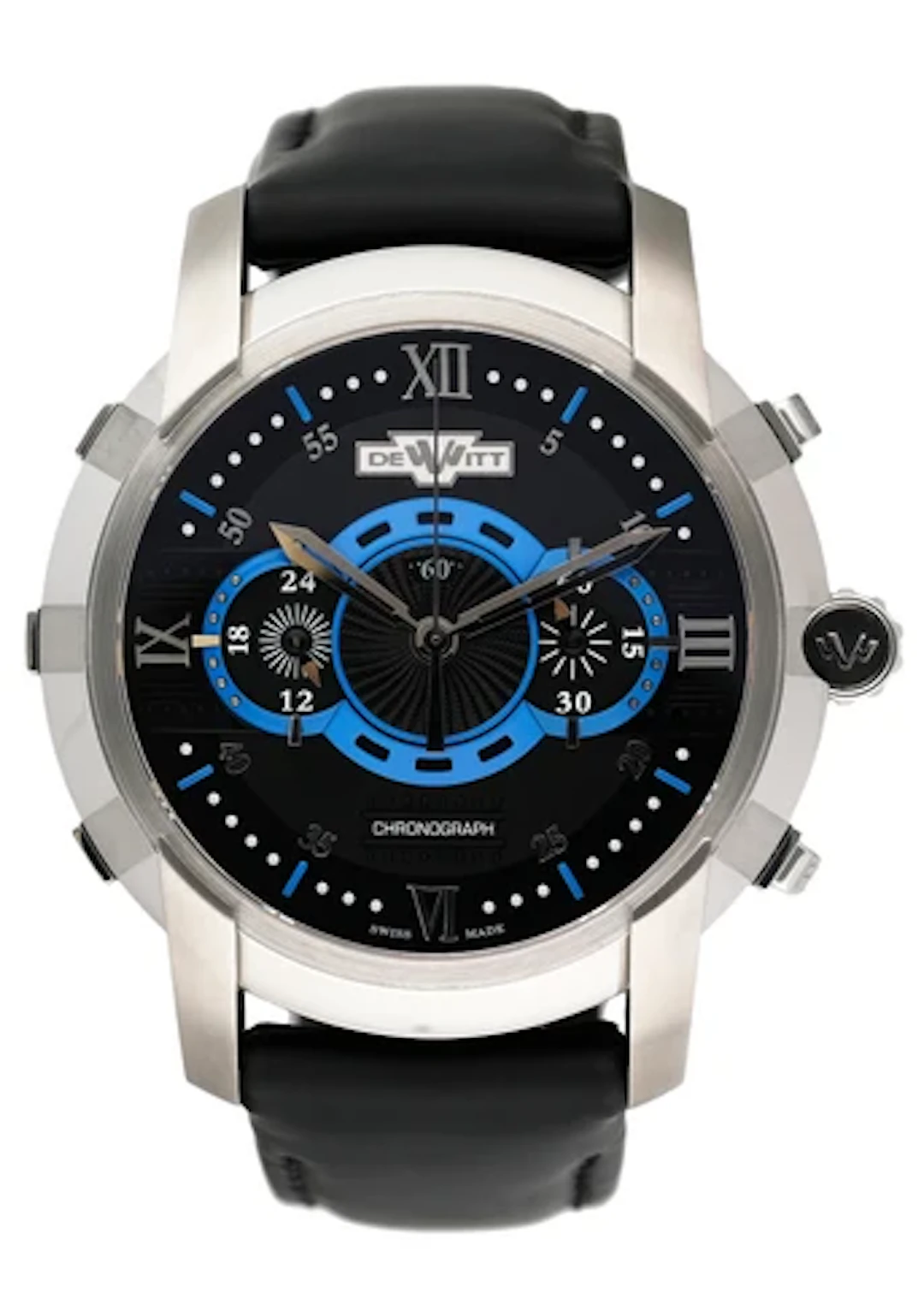 Dewitt Academia FTV.CHR.007.RFB Black Dial Mens Watch Box Papers