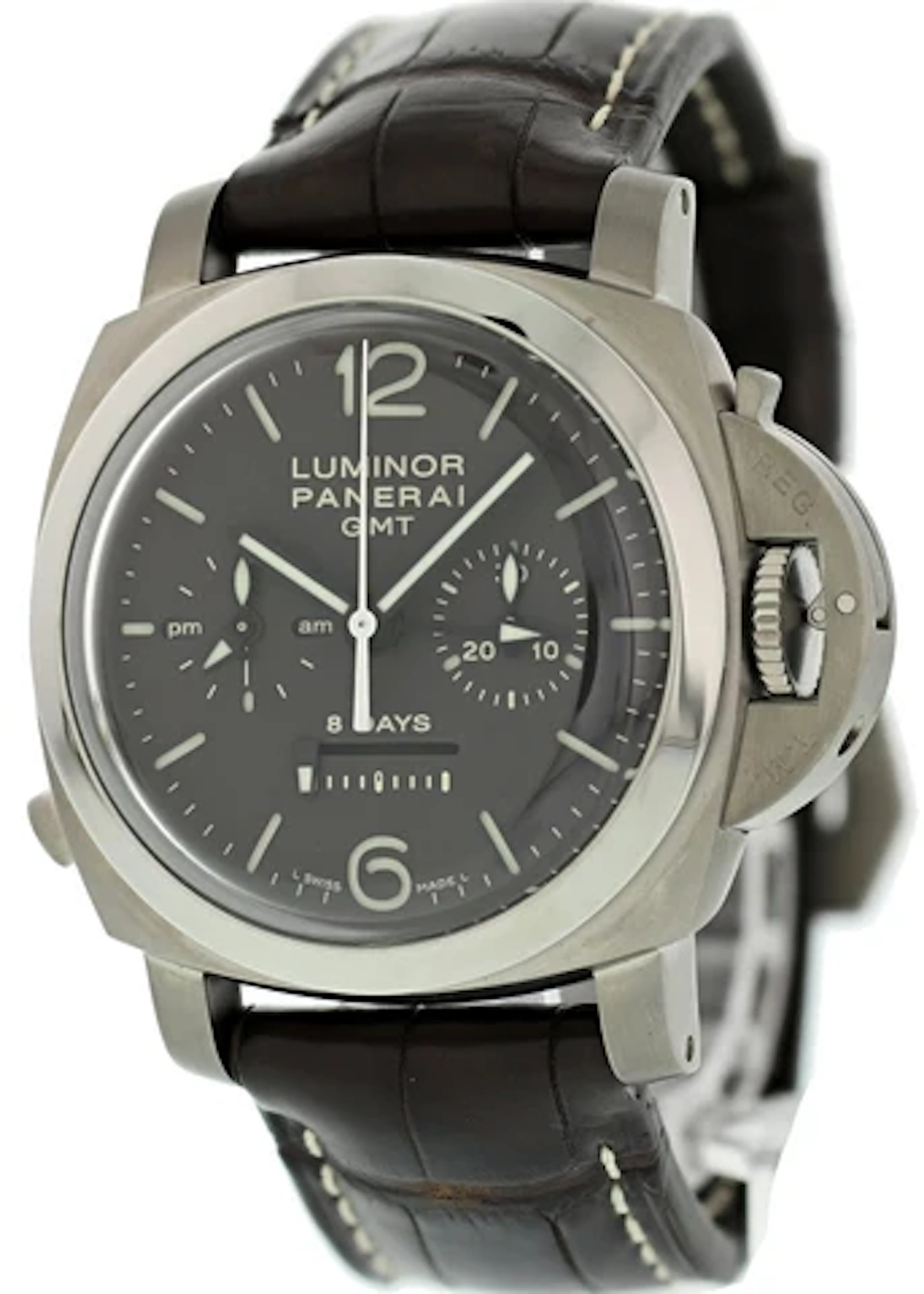 Panerai Luminor 1950 Chrono Monopulsante PAM311 8 Days GMT Titanio Mens Watch
