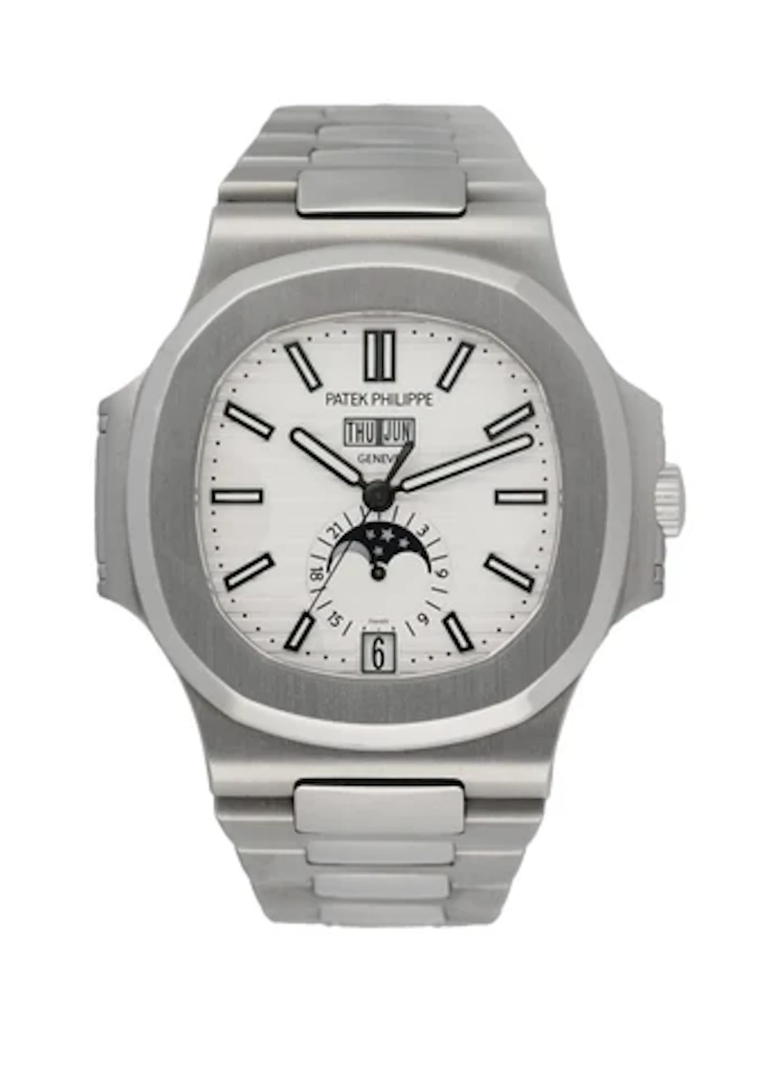 Patek Philippe Nautilus 5726 Annual Calendar Moon Phase Mens Watch Box Papers