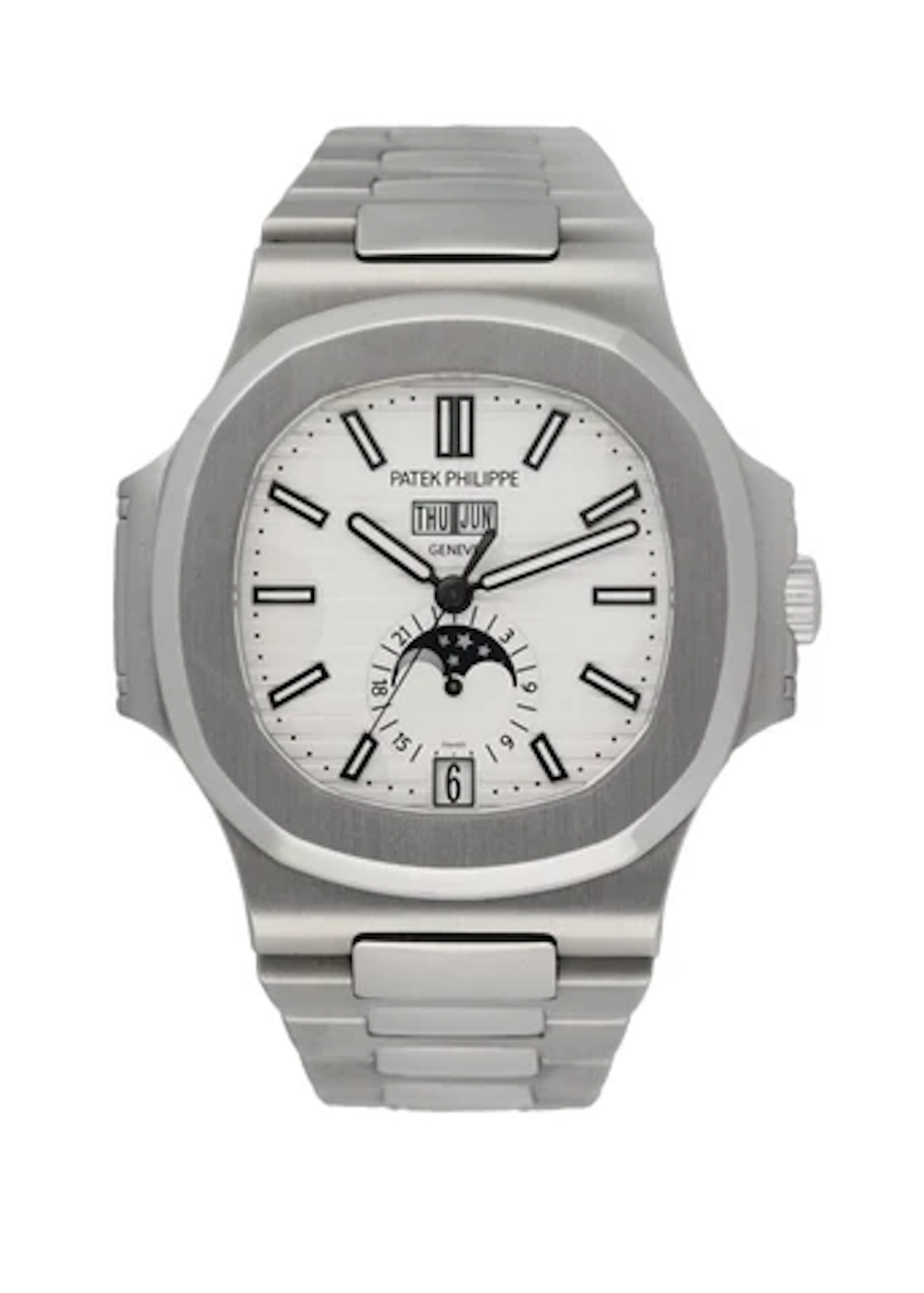 Patek Philippe Nautilus 5726 Annual Calendar Moon Phase Mens Watch Box Papers