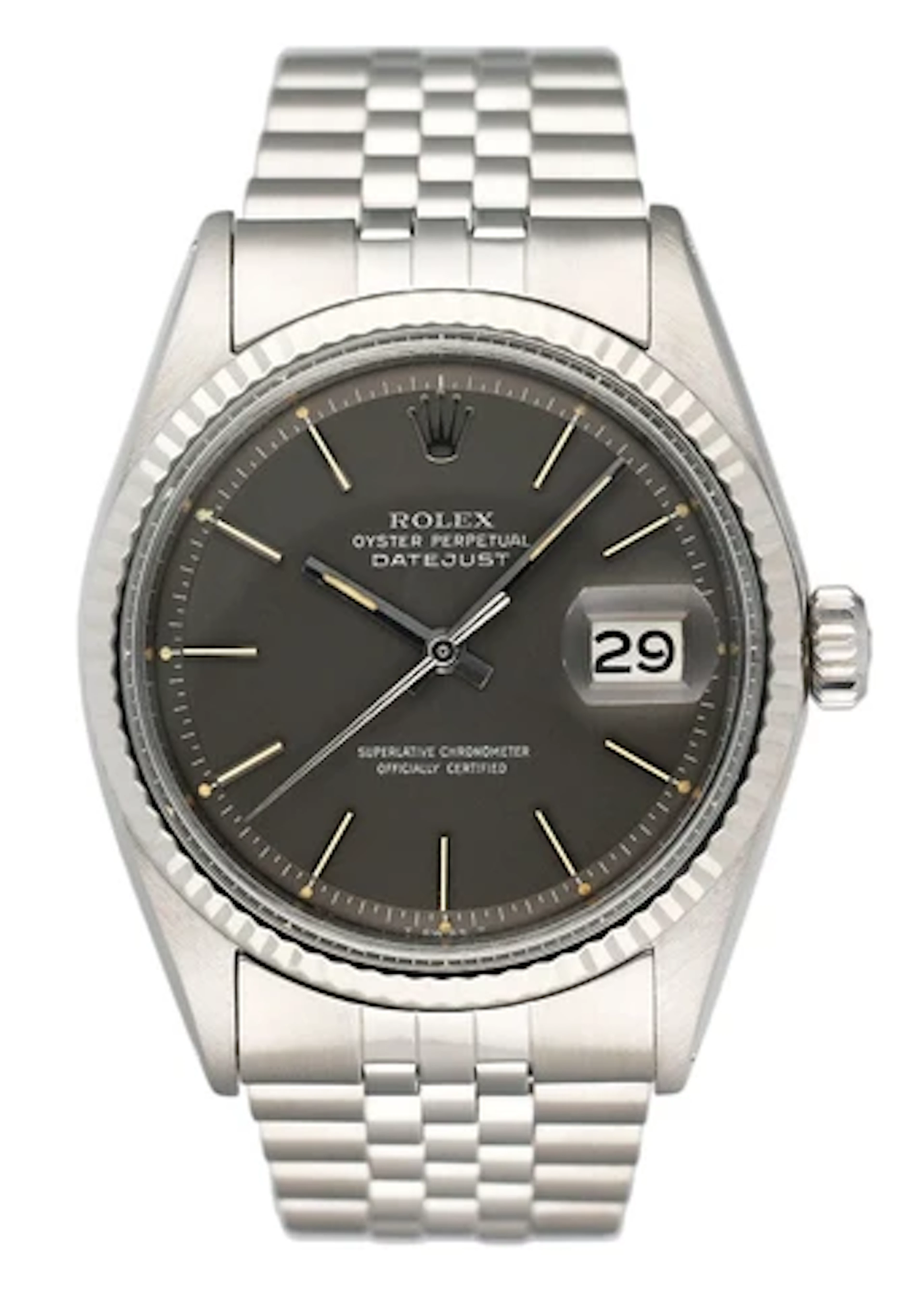 Rolex Datejust 1601 Gray Dial Stainless Steel Mens Watch