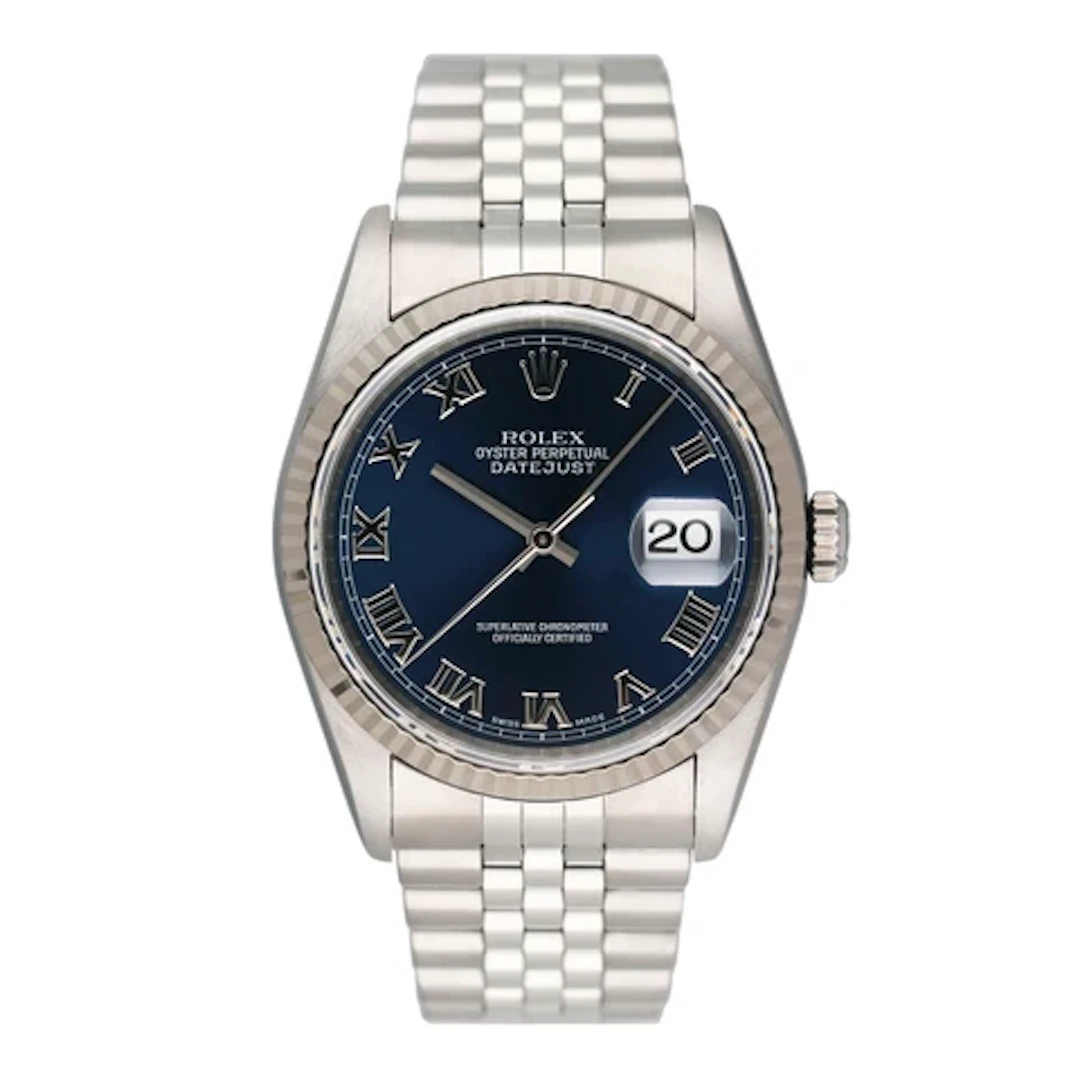Rolex Oyster Perpetual Datejust 16234 Blue Dial Mens Watch