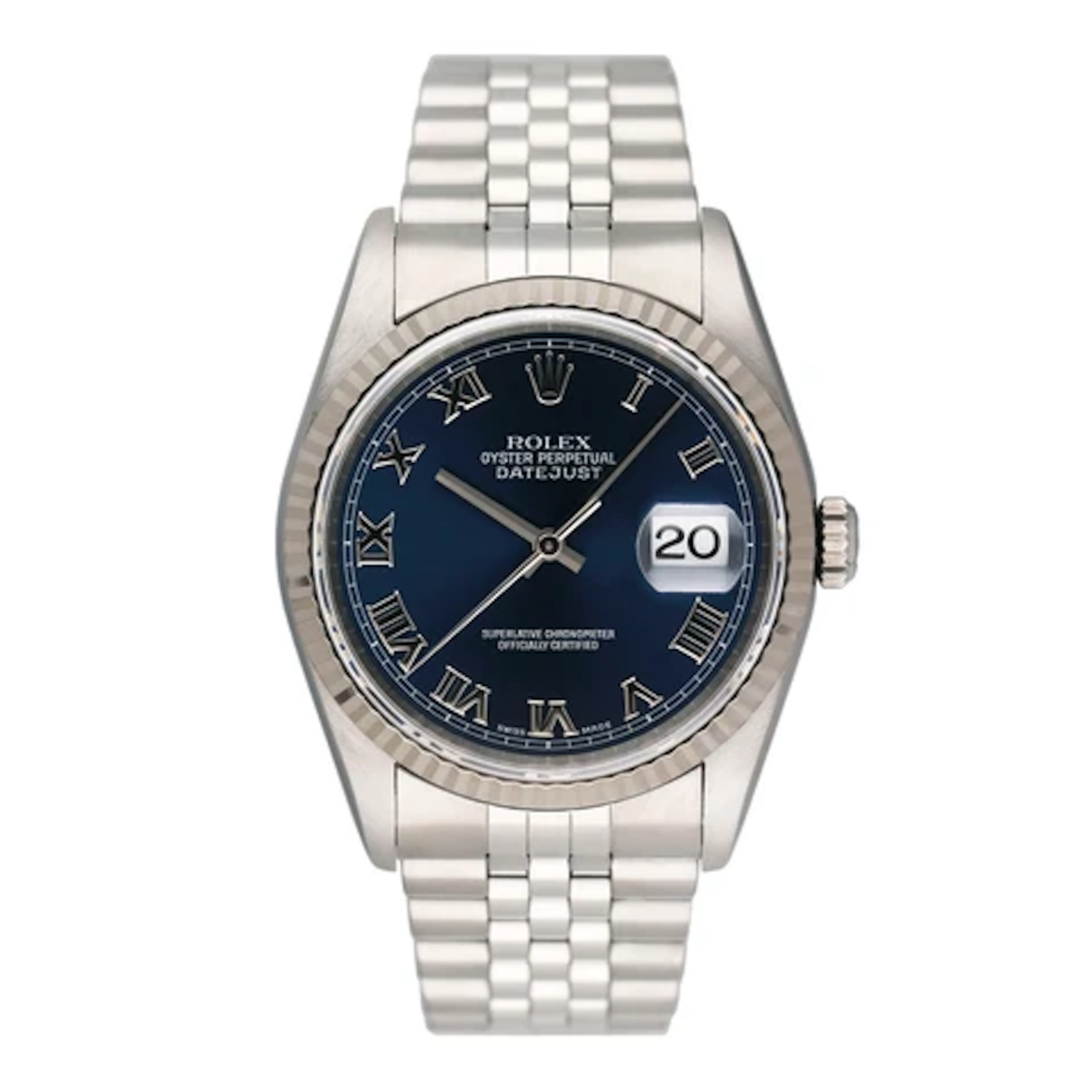 Rolex Oyster Perpetual Datejust 16234 Blue Dial Mens Watch