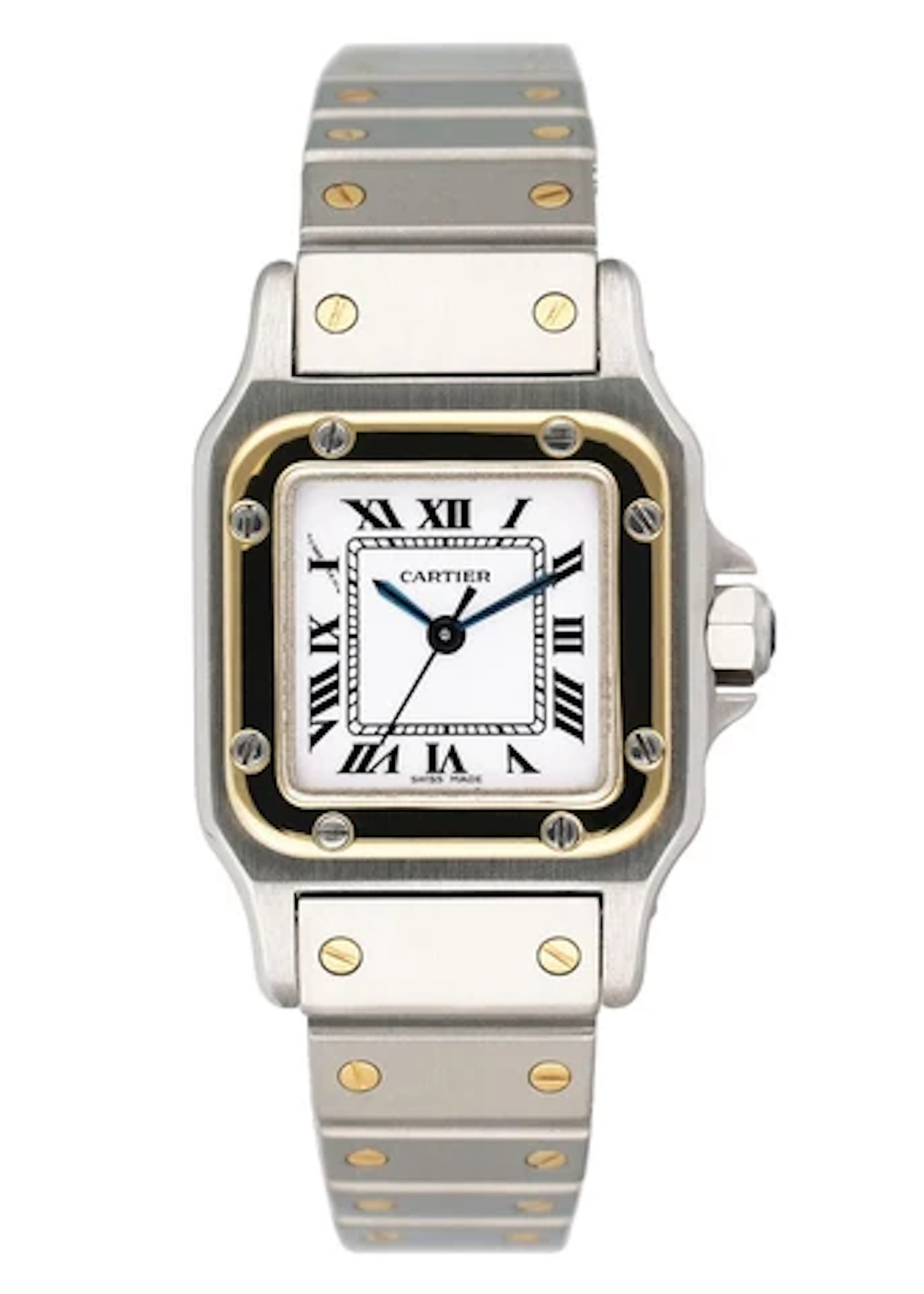 Cartier Santos Galbee 18K Yellow Gold Steel Ladies Watch