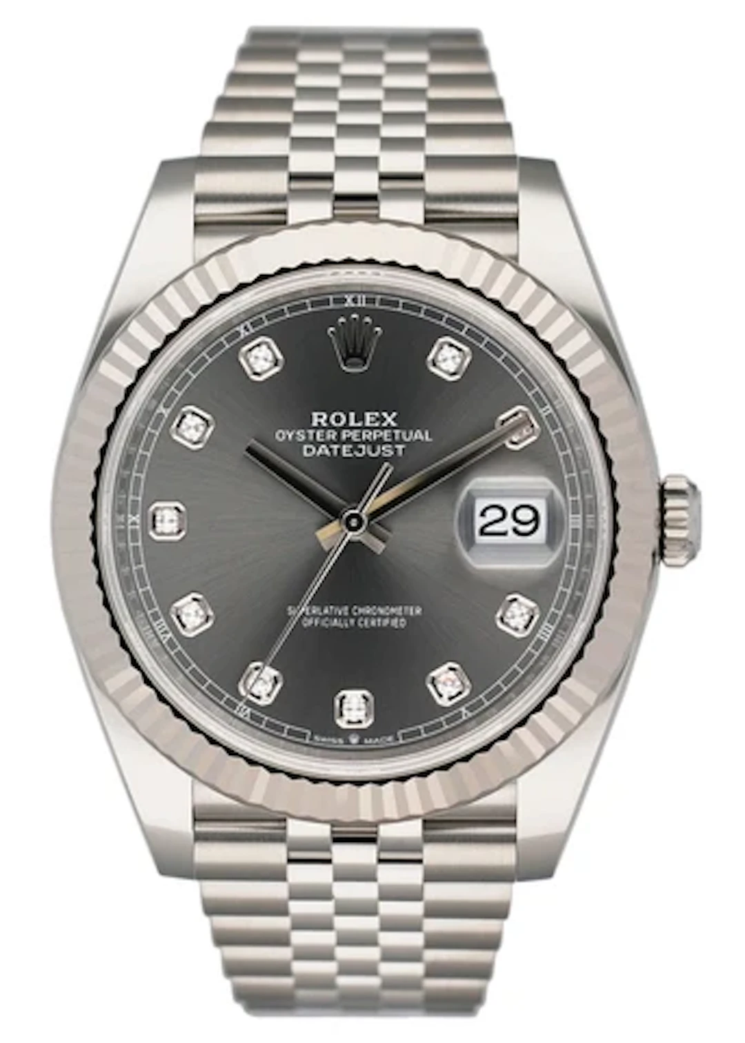 Rolex Datejust 41 126334 Slate Diamond Dial Mens Watch Box Papers