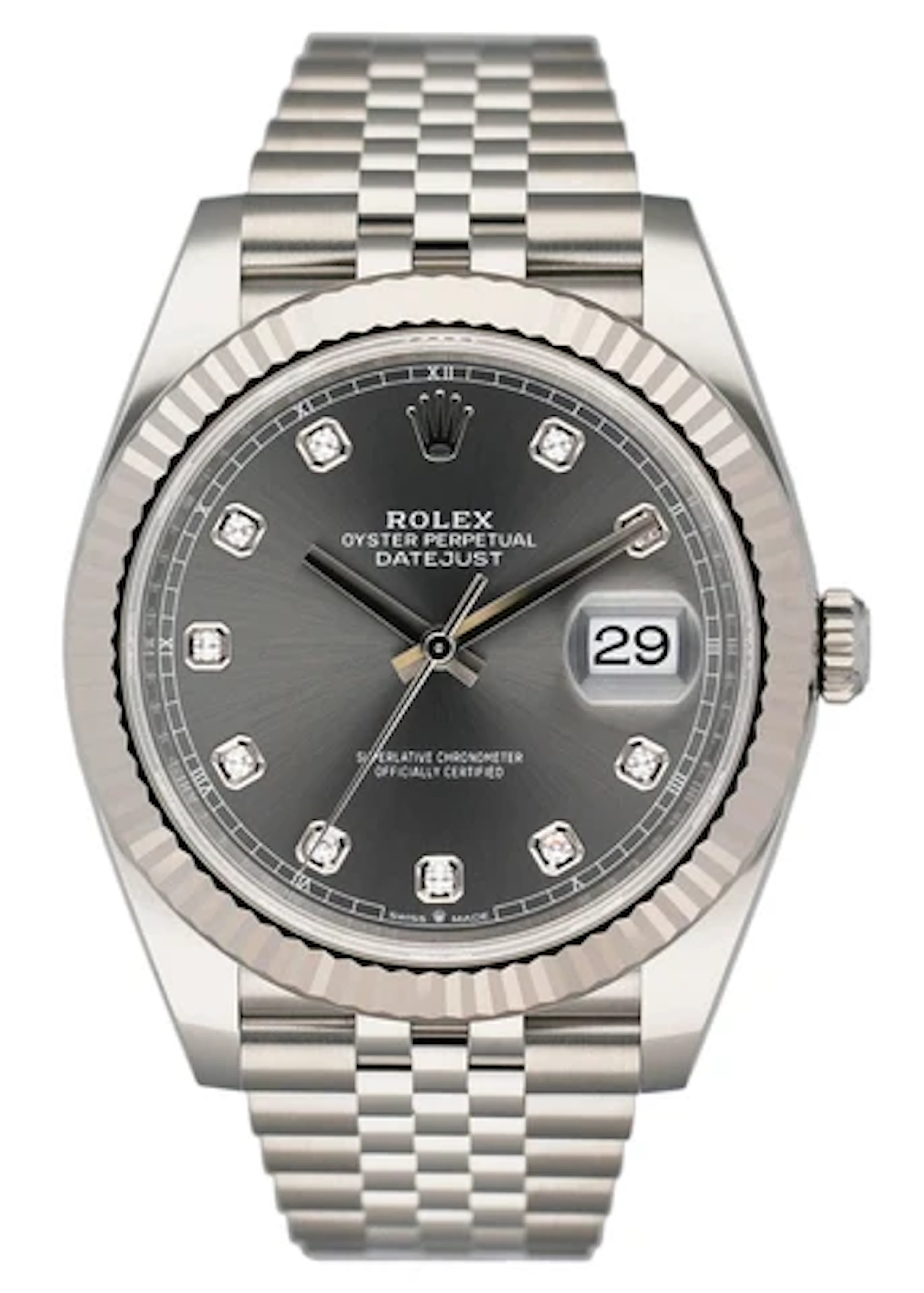 Rolex Datejust 41 126334 Slate Diamond Dial Mens Watch Box Papers
