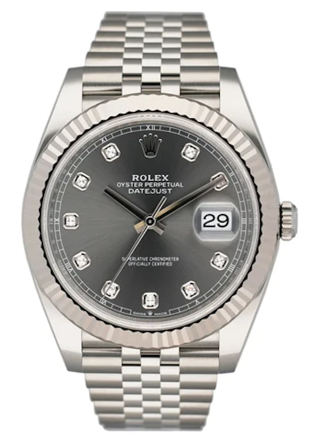Rolex Datejust 41 126334 Slate Diamond Dial Mens Watch Box Papers