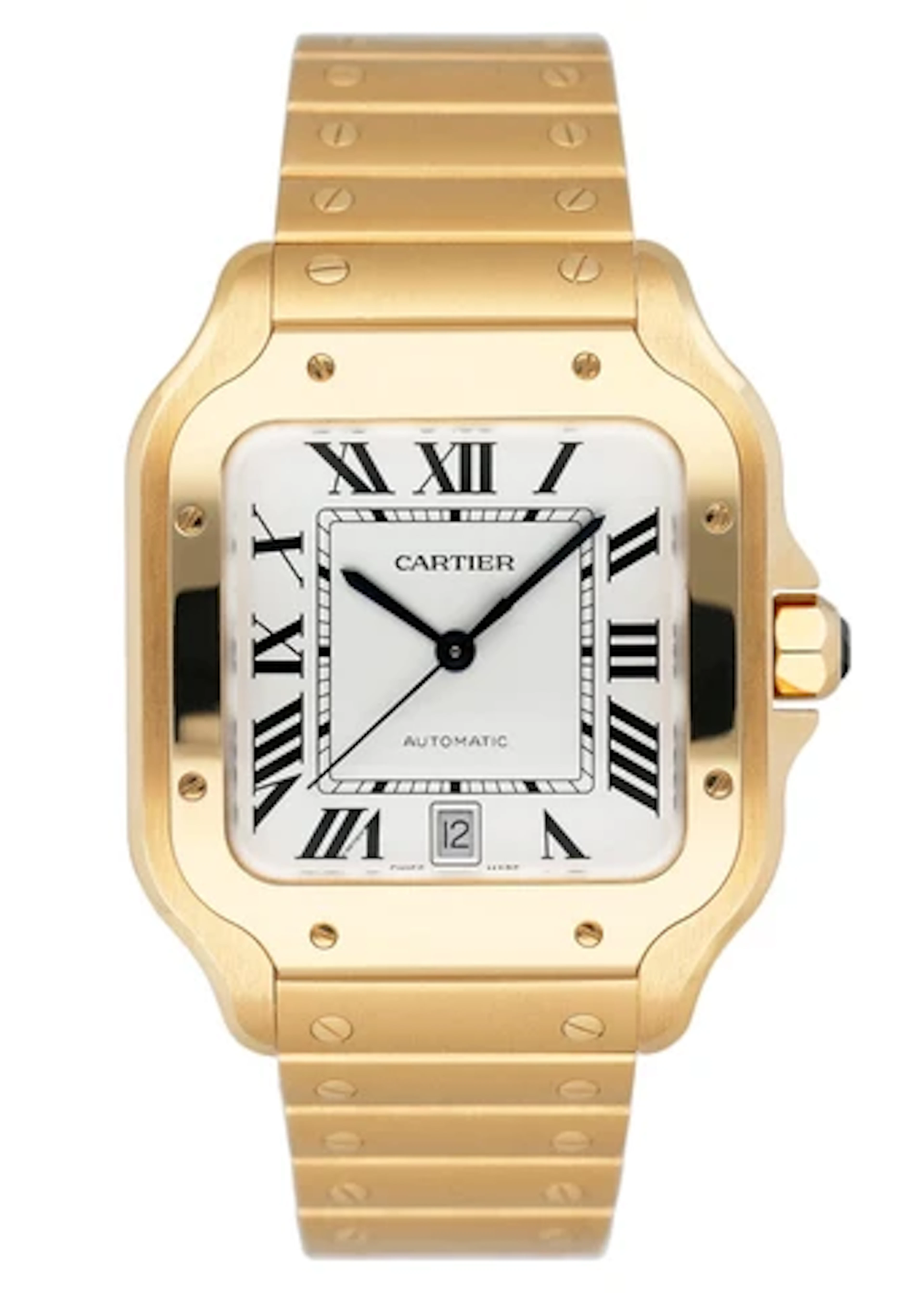 Cartier Santos WGSA0029 Large Yellow Gold Mens Watch Box Papers