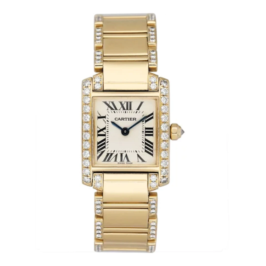 Cartier Tank Francaise WE1001RG Diamond 18K Yellow Gold Ladies Watch