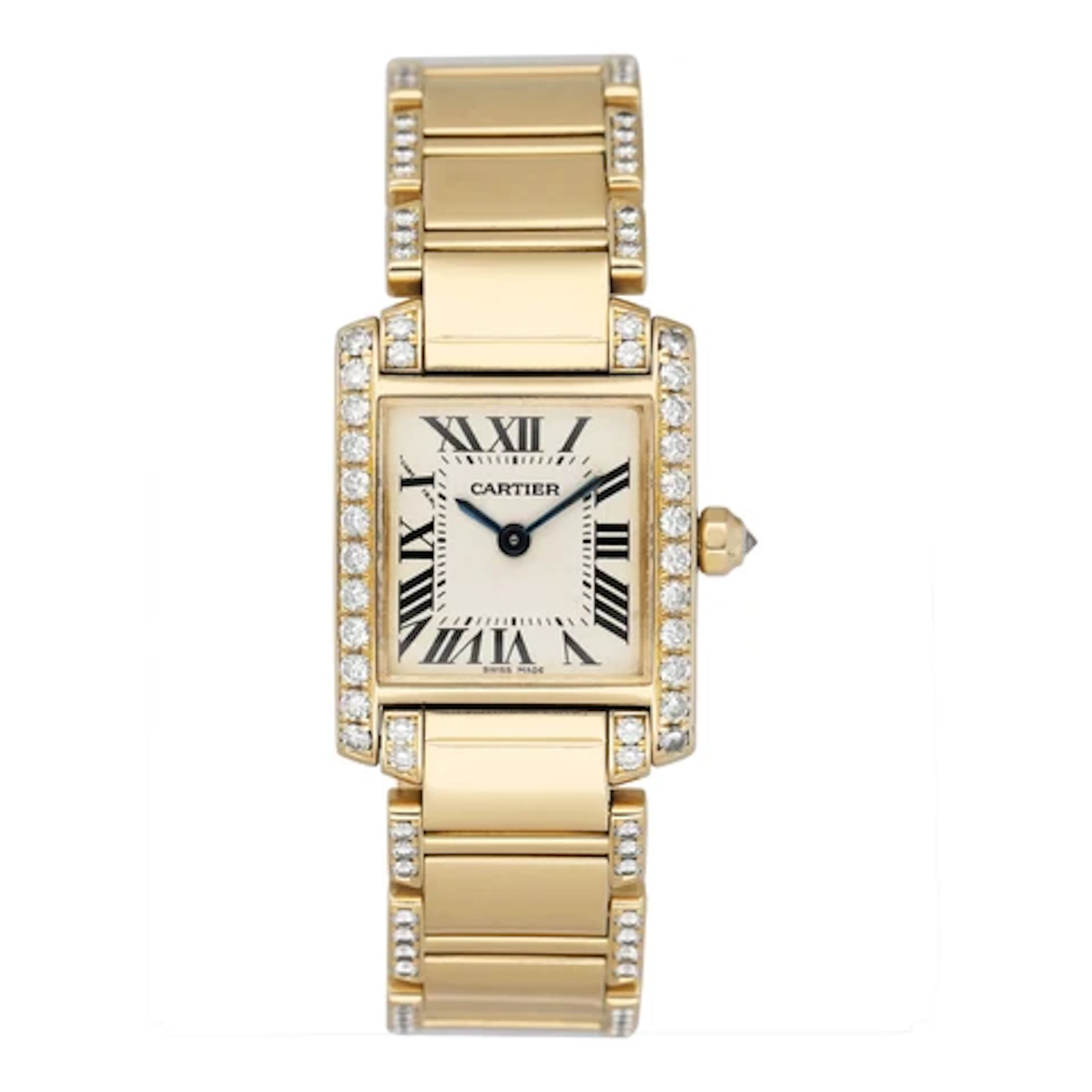 Cartier Tank Francaise WE1001RG Diamond 18K Yellow Gold Ladies Watch
