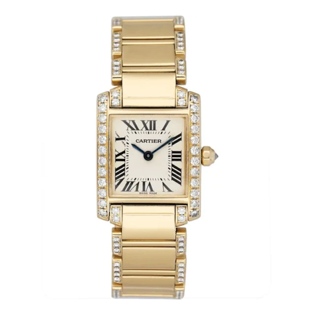Cartier Tank Francaise WE1001RG Diamond 18K Yellow Gold Ladies Watch