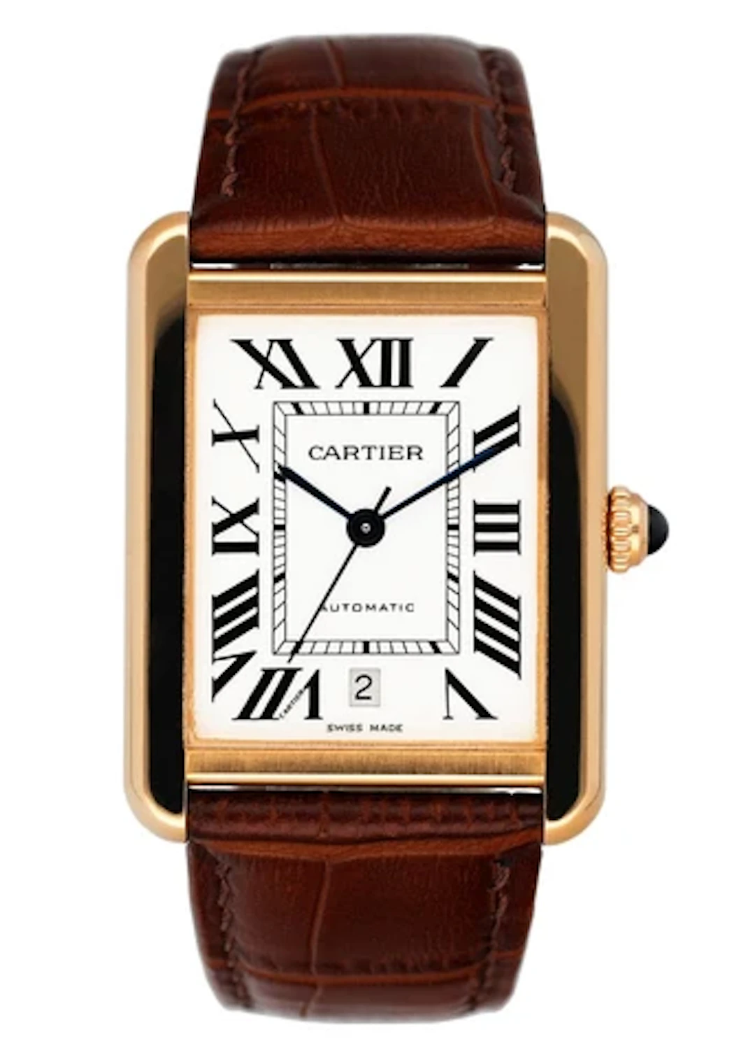 Cartier Tank Solo XL W5200026 18K Rose Gold Mens Watch Box Papers