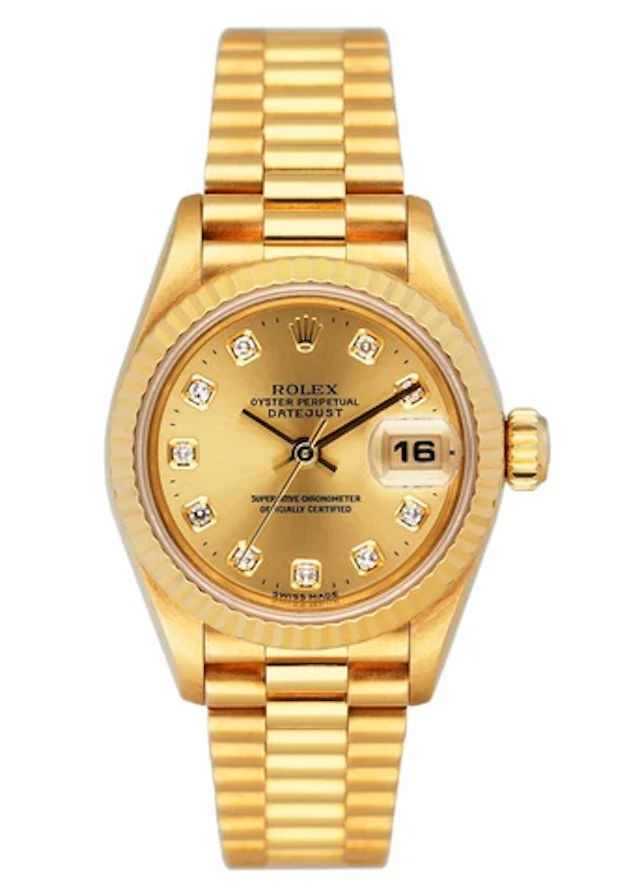 Rolex Datejust 69178 Diamond Champagne Dial 18K Yellow Gold Ladies Watch