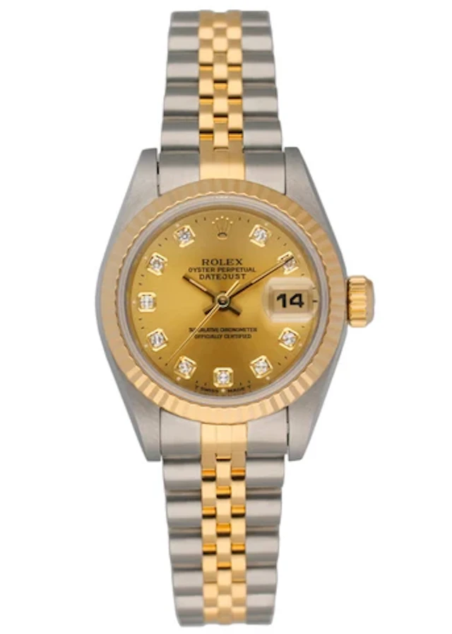 Rolex Datejust 69173 Diamond Dial Ladies Watch Box & Papers