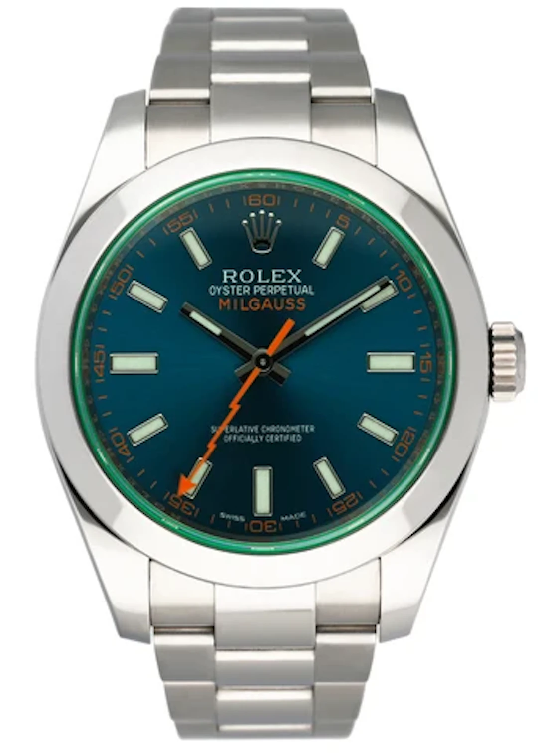 Rolex Milgauss 116400GV Blue Dial Mens Watch Box & Papers