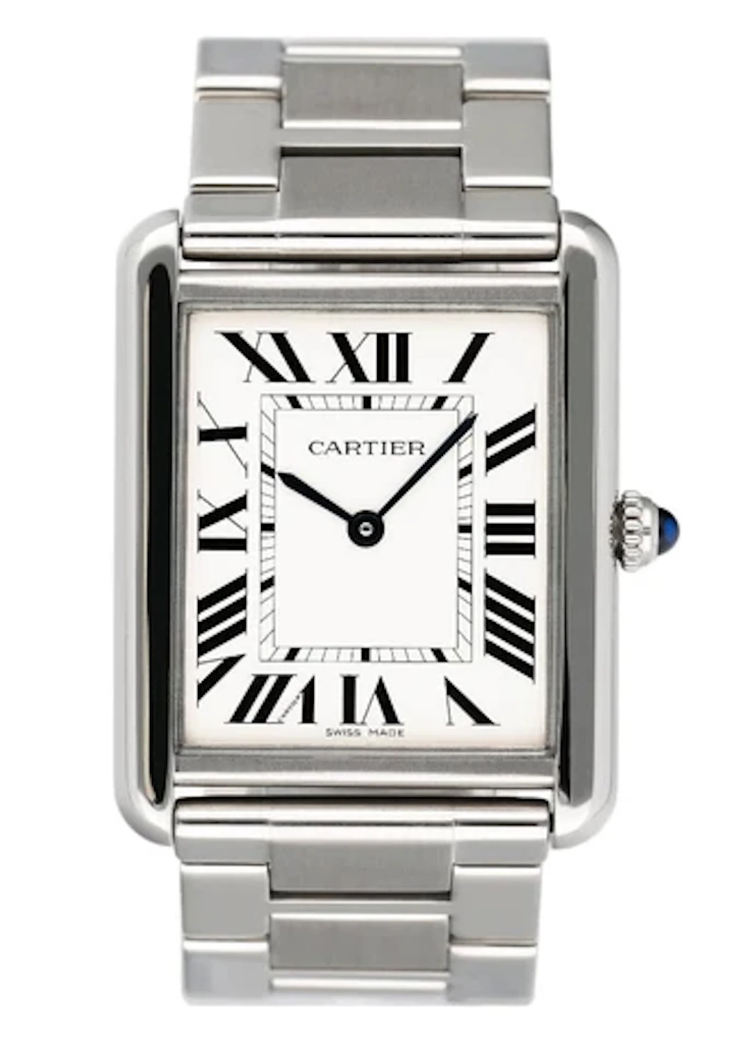 Cartier Tank Solo Large W5200014 Silver Dial Mens Watch Box Papers