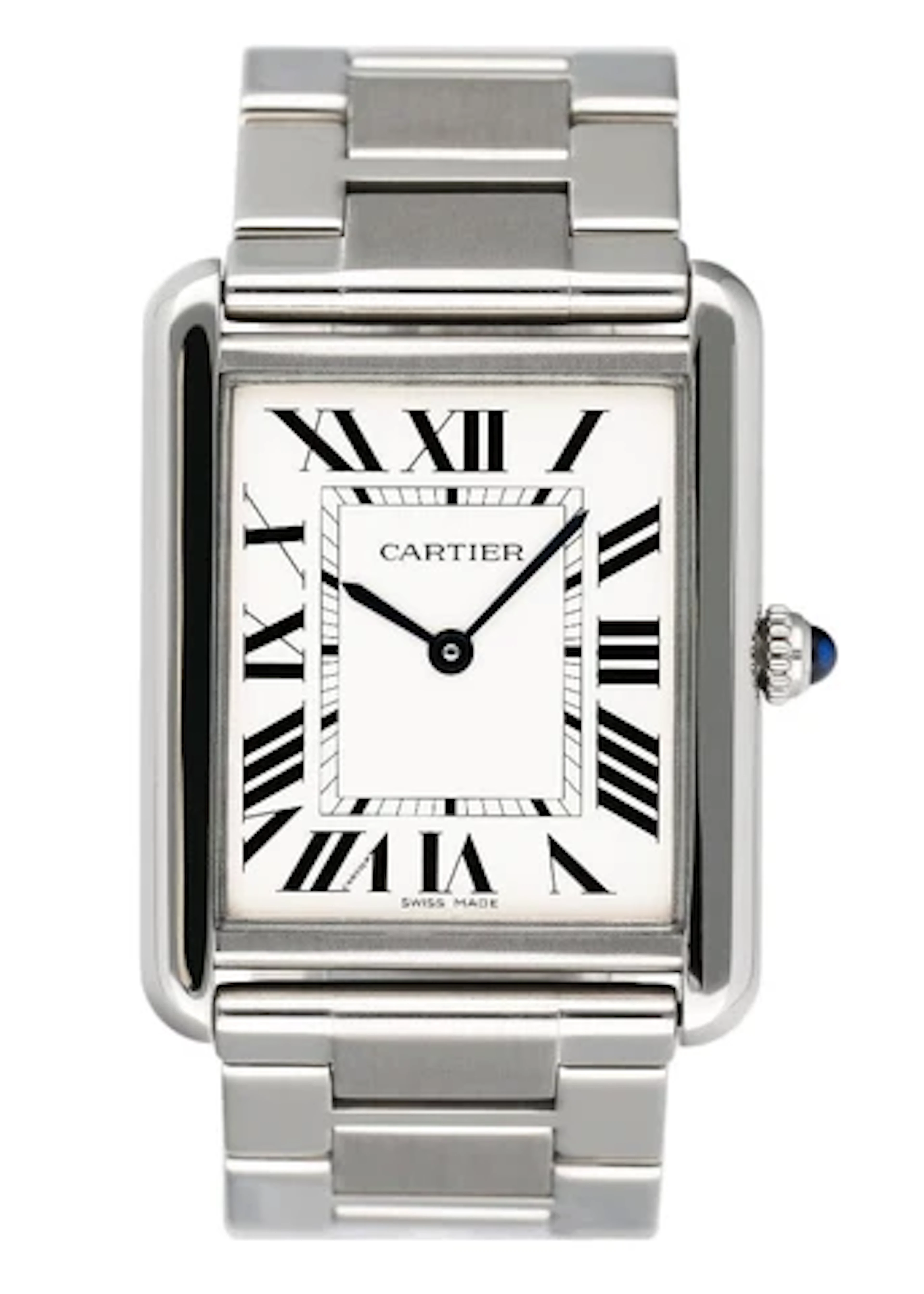 Cartier Tank Solo Large W5200014 Silver Dial Mens Watch Box Papers